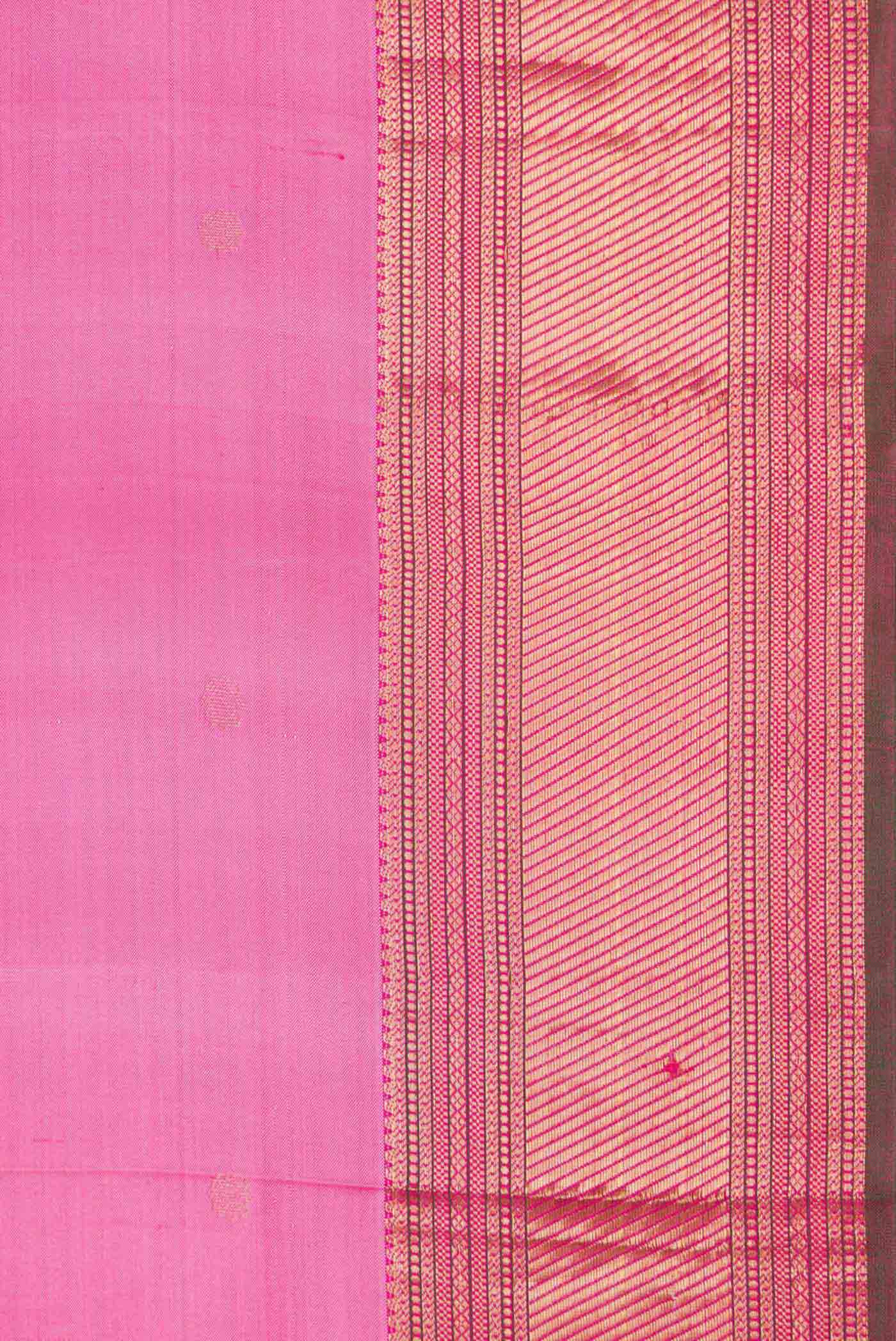 Pink Dual Tone Kanchipuram Silk Saree - Image 3