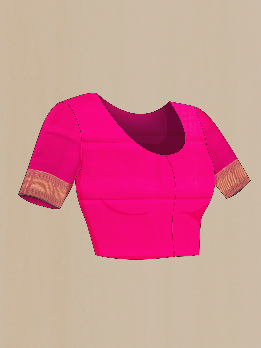 Pink Dual Tone Kanchipuram Silk Saree - Image 5
