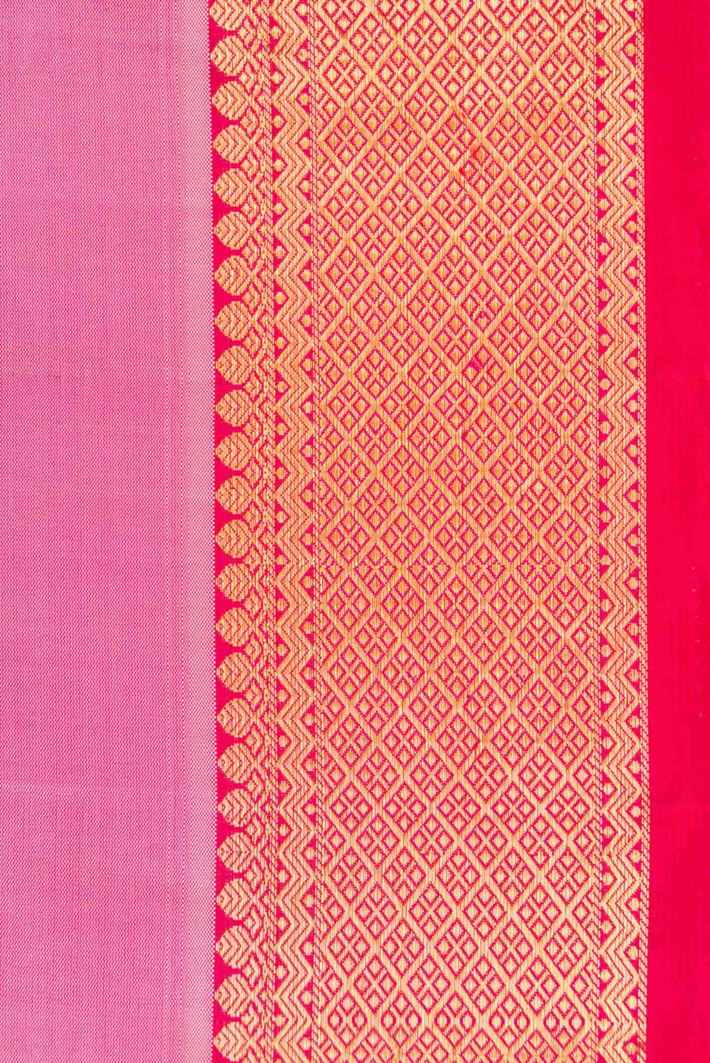 Pink Dual Tone Kanchipuram Silk Saree - Image 3