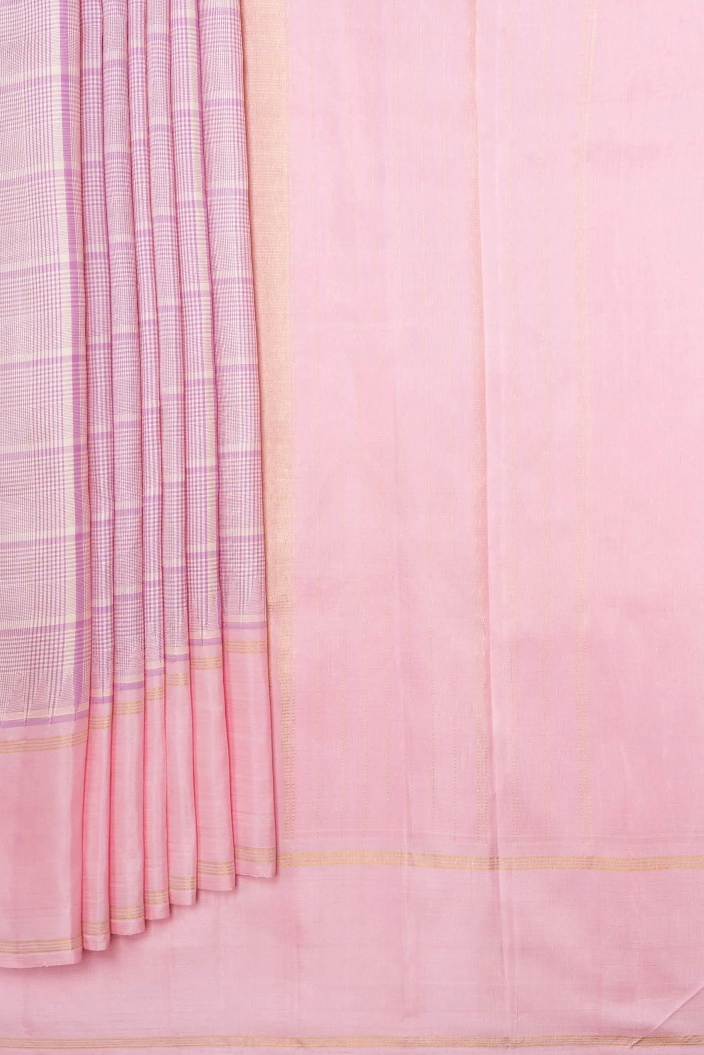 Pink Dual Tone Kanjivaram Silk Saree - Image 4