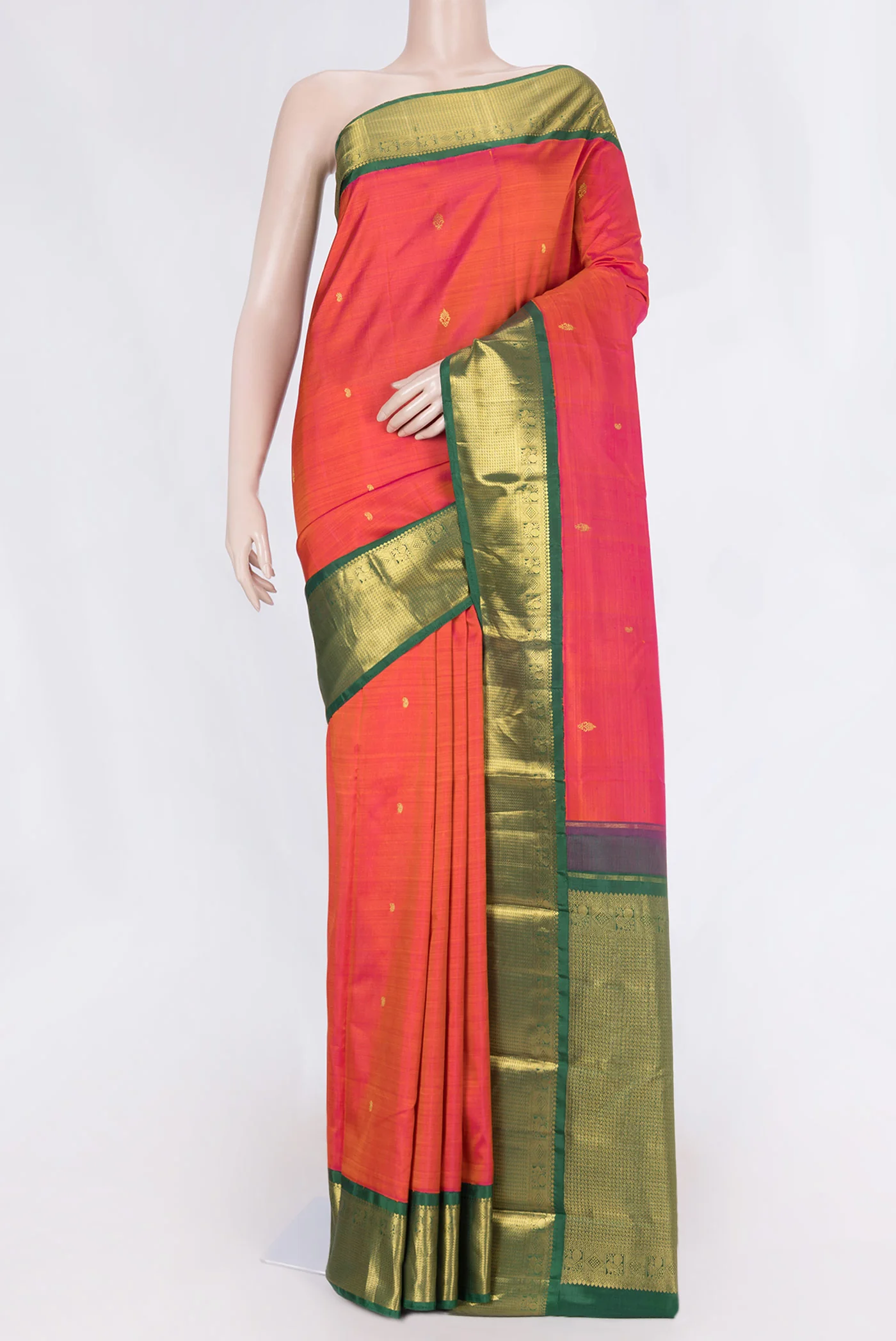 Pink Dual Tone Kanjivaram Silk Saree