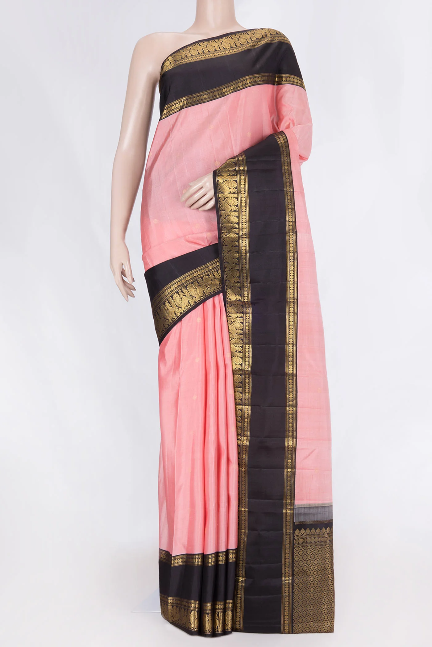 Coral Kanjivaram Silk Saree