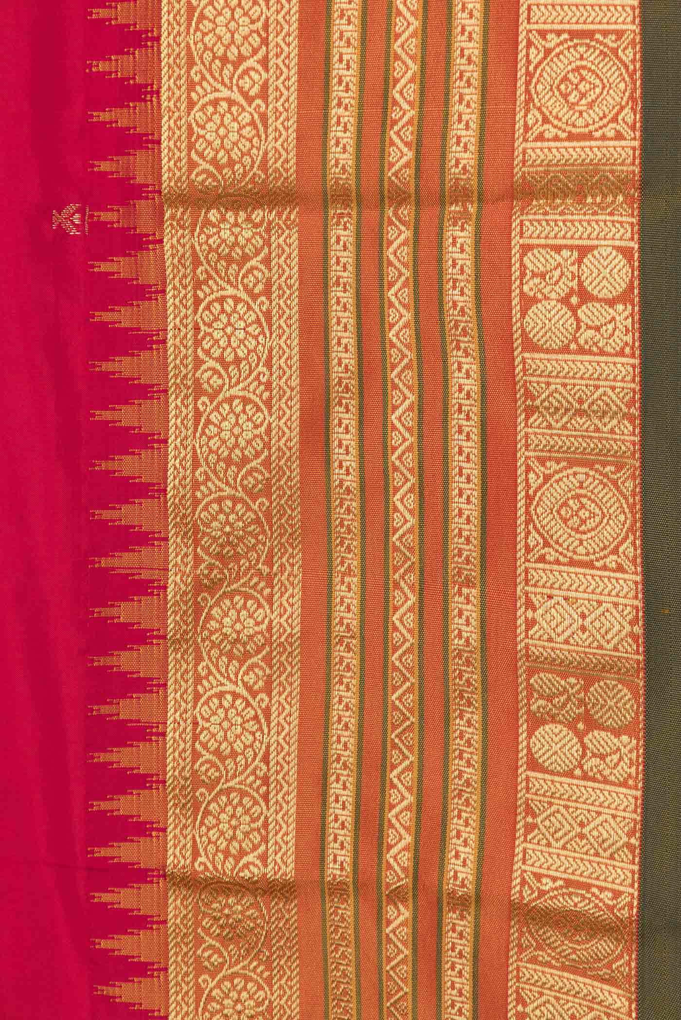 Pink Bangalore Silk Saree - Image 3