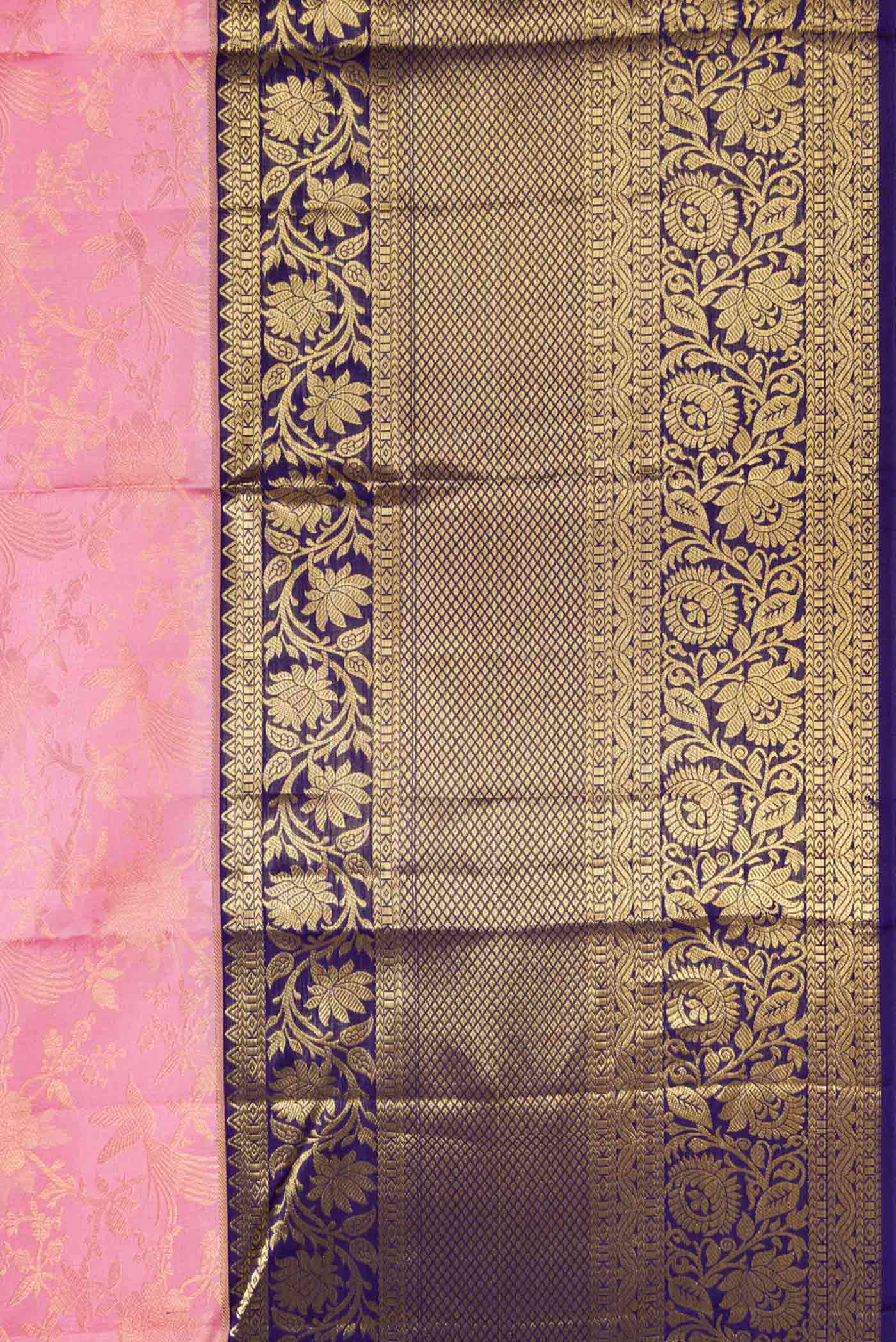 Rose pink Kanchipuram Silk Saree - Image 3