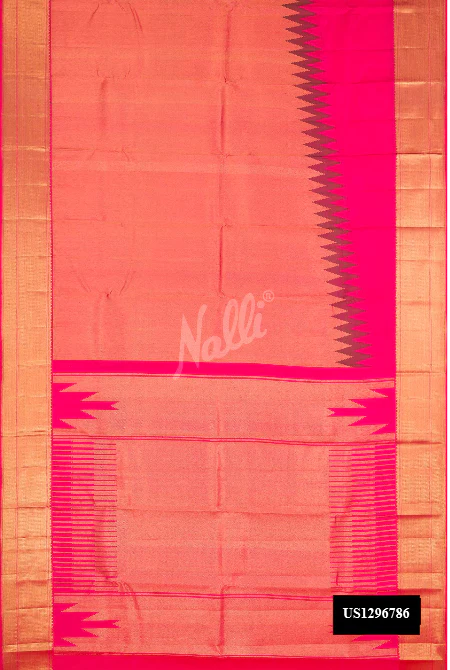 Pink Dual Tone Kanchipuram Silk Saree