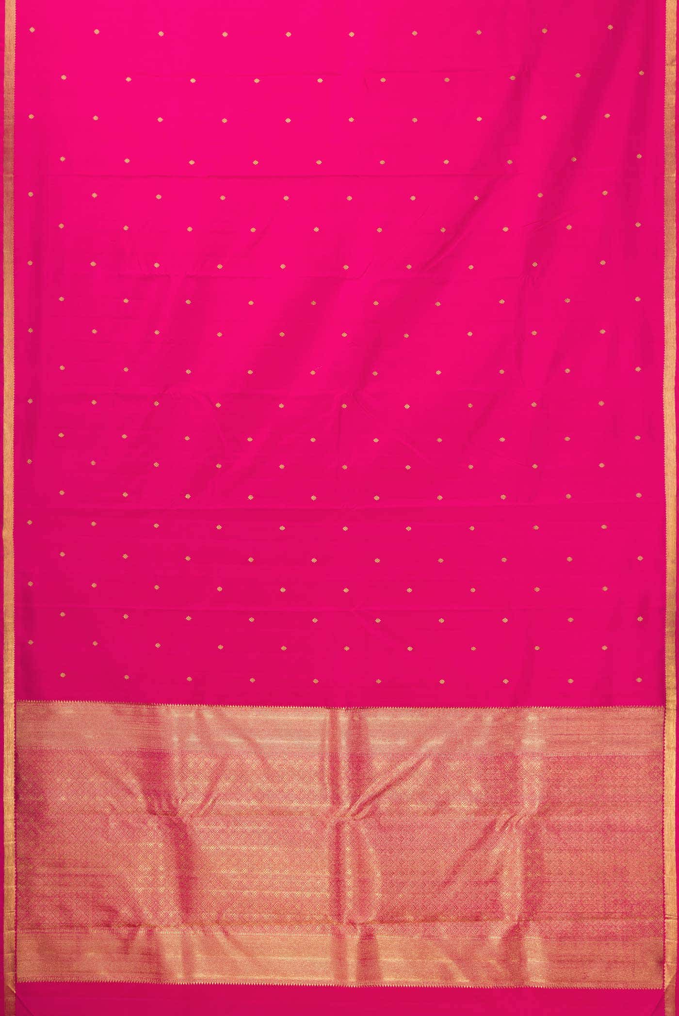 Pure Silk Pure Zari Pink Dual Tone Kanchipuram Saree - Image 4