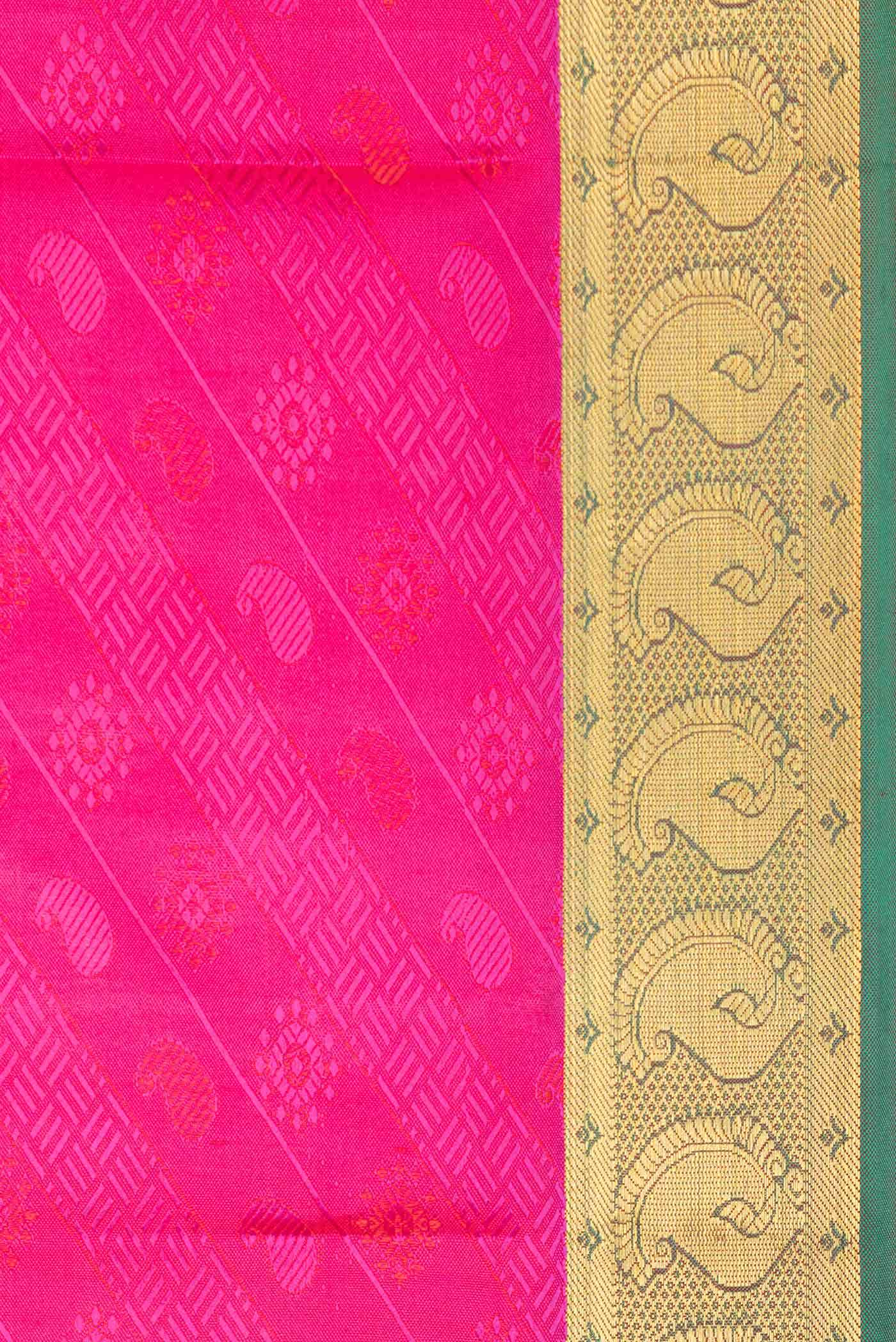 Pink Dual Tone Kanjivaram Silk Saree - Image 4