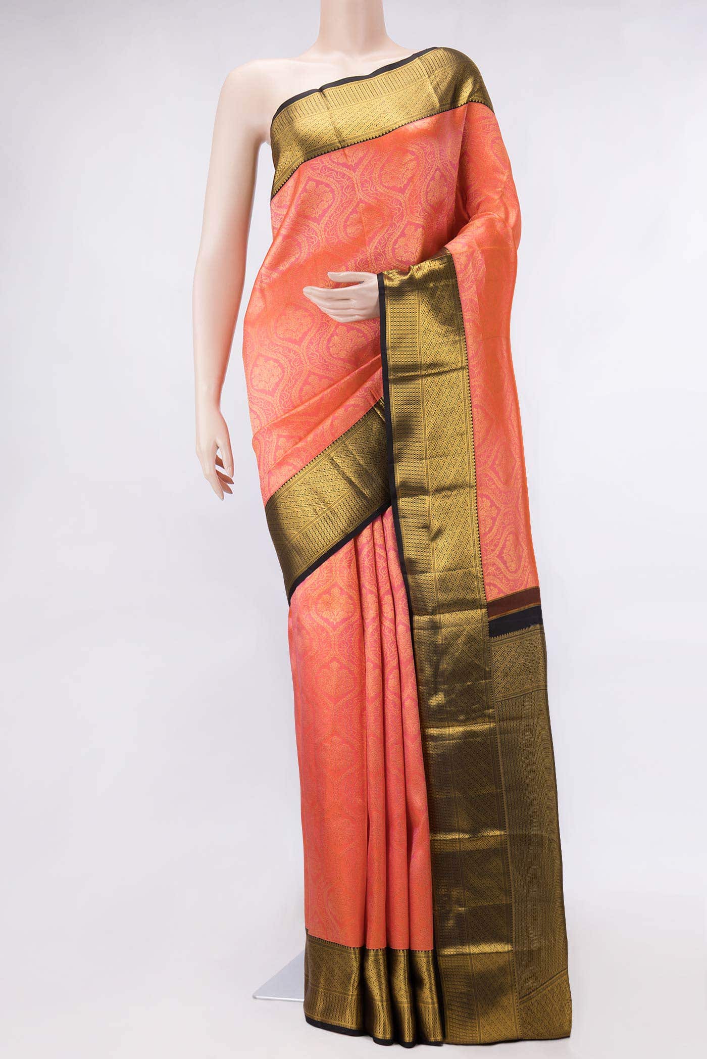 Pink Dual Tone Kanjivaram Silk Saree