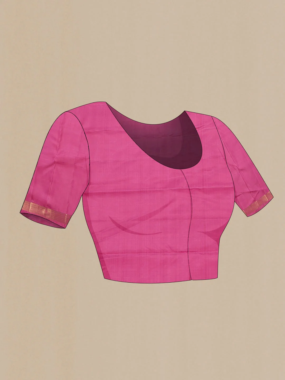 Pure Silk Pure Zari Pink Dual Tone Kanchipuram Saree - Image 7