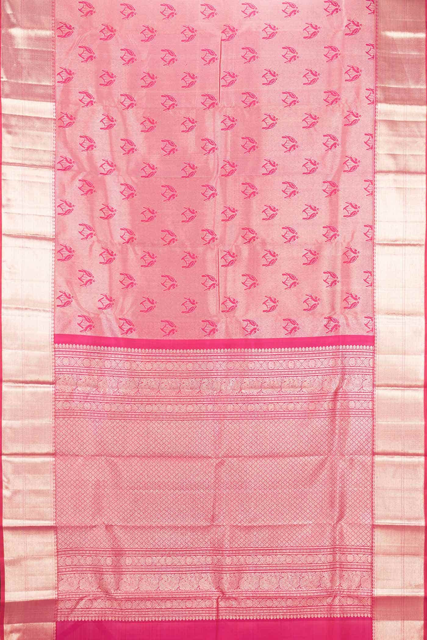 Pink Dual Tone Kanchipuram Silk Saree - Image 4