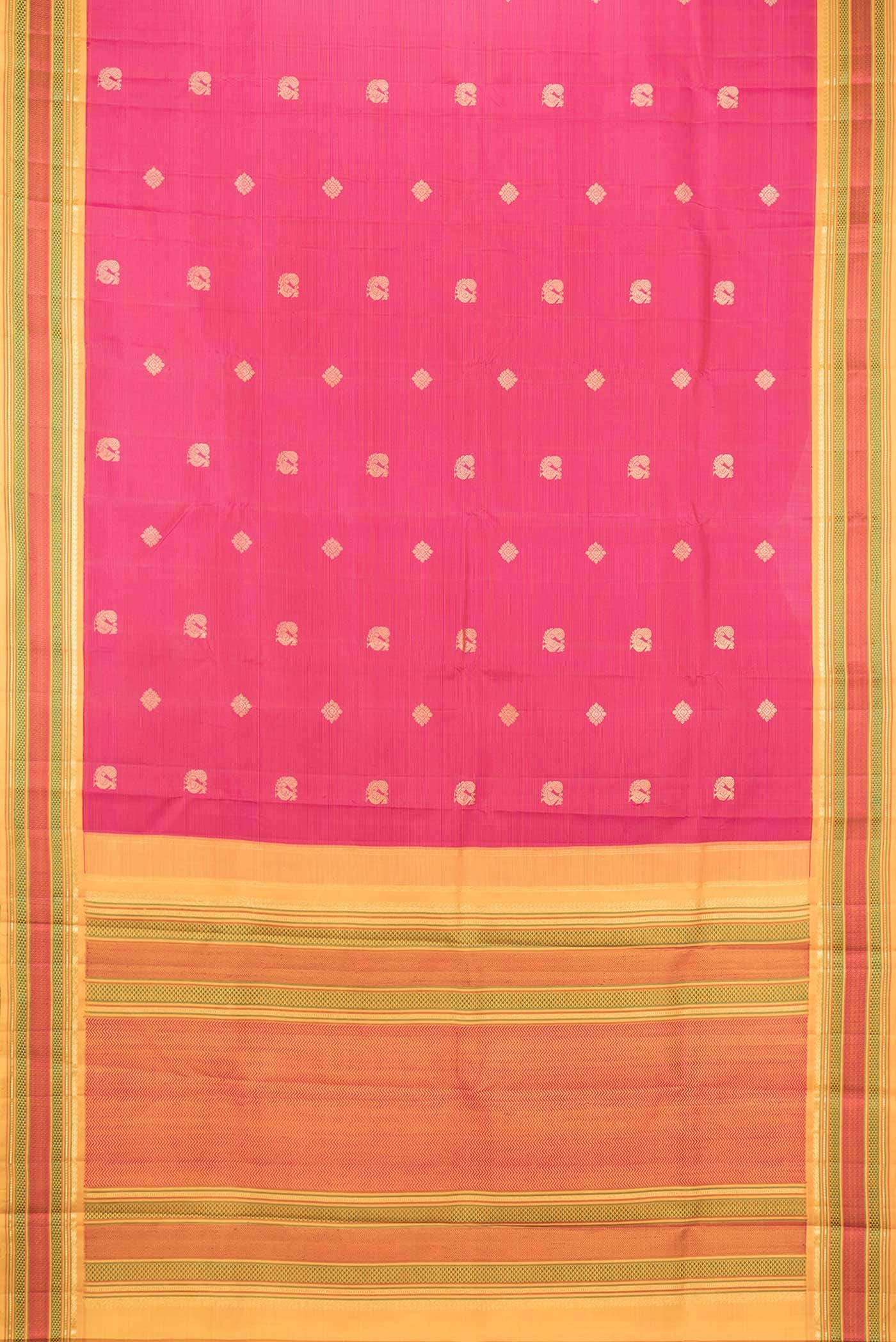 Pink Dual Tone Kanchipuram Silk Saree - Image 4