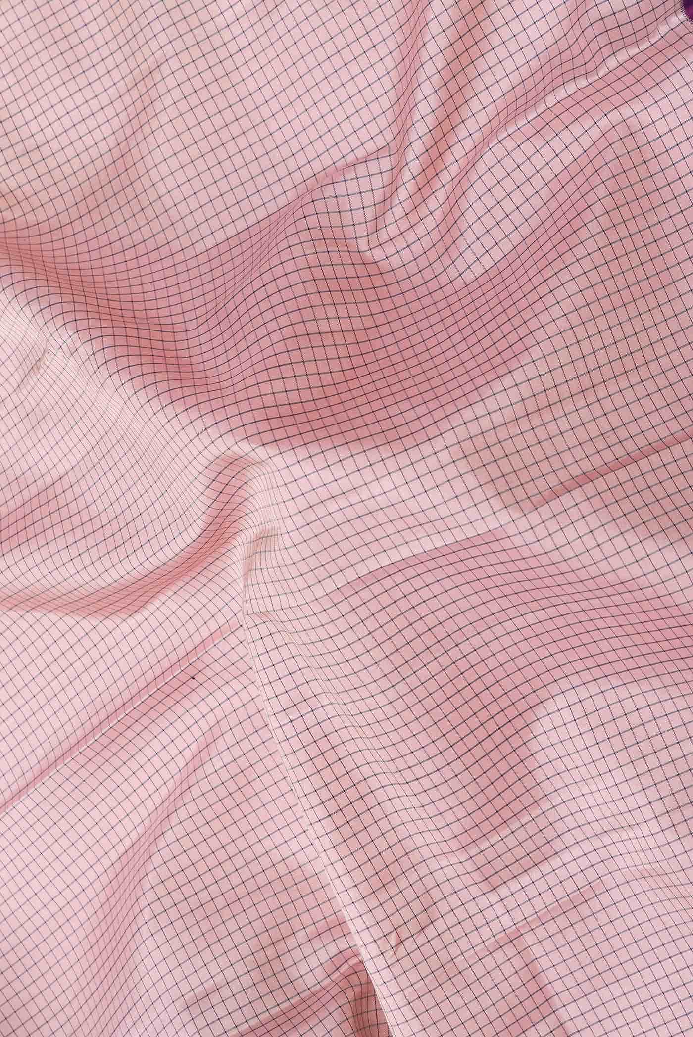 Pure Silk Pure Zari Pink Dual Tone Kanjivaram Saree - Image 3