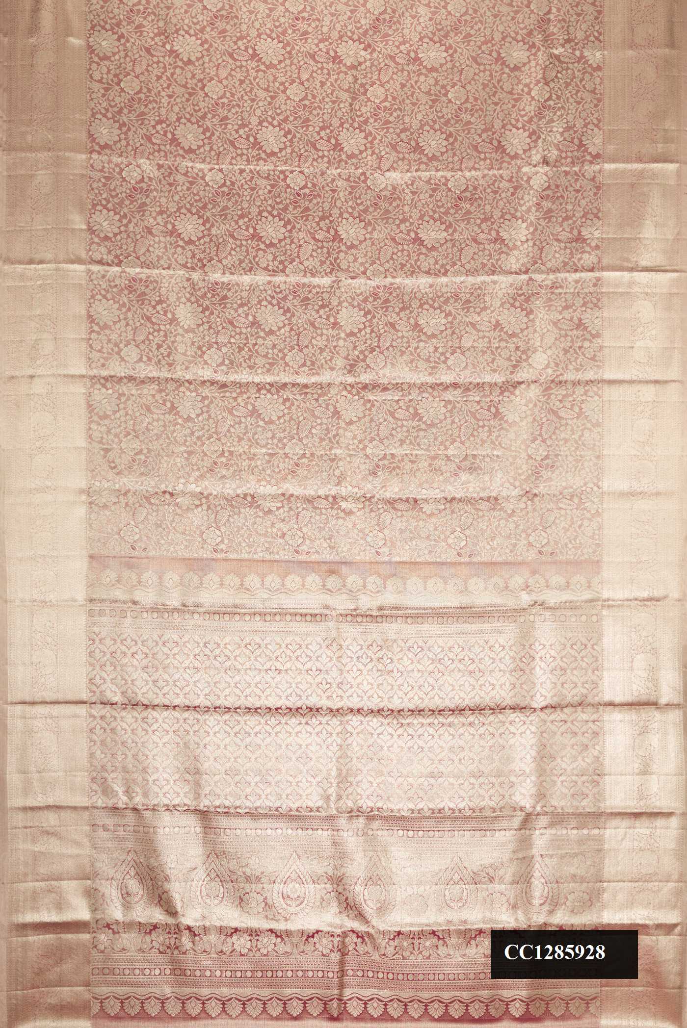 Pink Dual Tone Kanchipuram Tissue Silk Saree