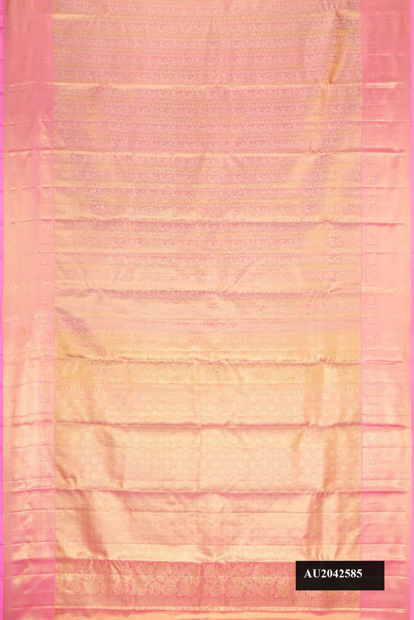 Pink Dual Tone Kanchipuram Tissue Silk Saree