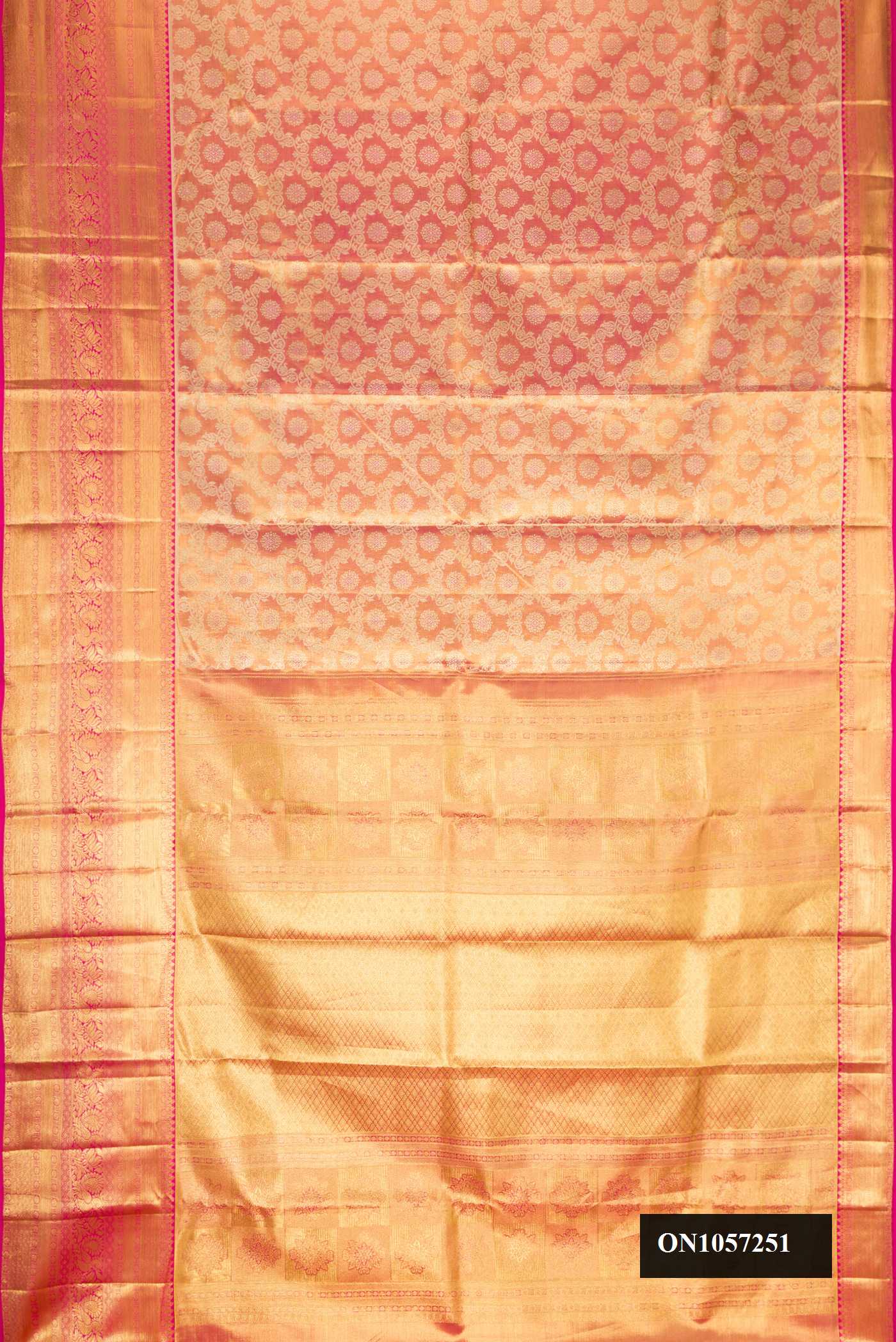 Pink Dual Tone Kanchipuram Tissue Silk Saree