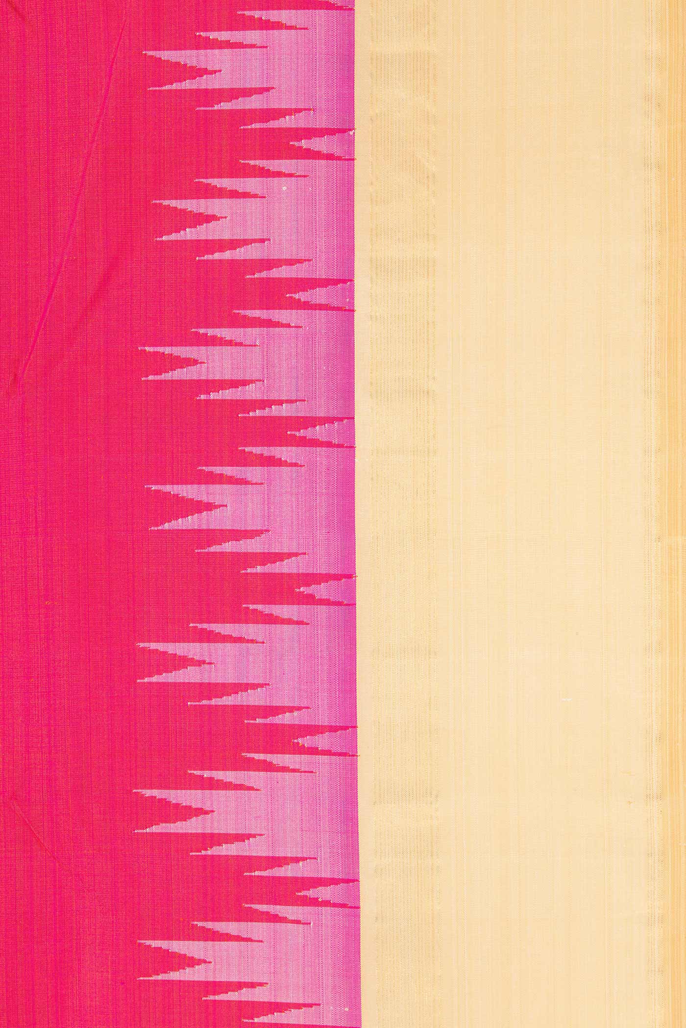 Pink with Orange Color Kanjivaram Silk Saree - Image 3