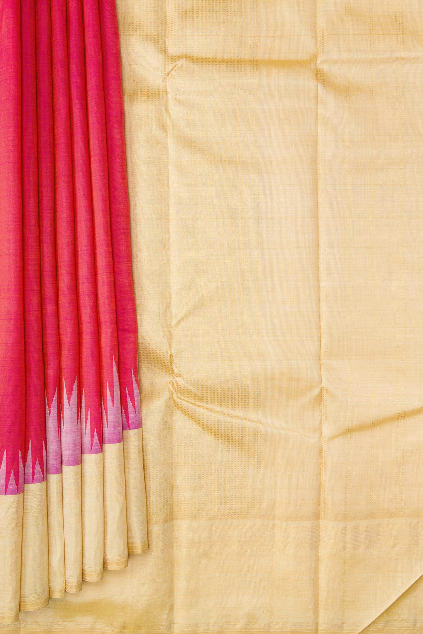Pink with Orange Color Kanjivaram Silk Saree - Image 4