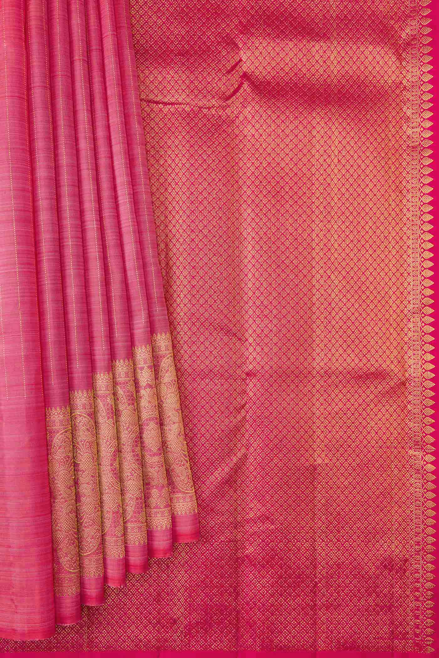 Pink Kanjivaram Silk Saree - Image 4