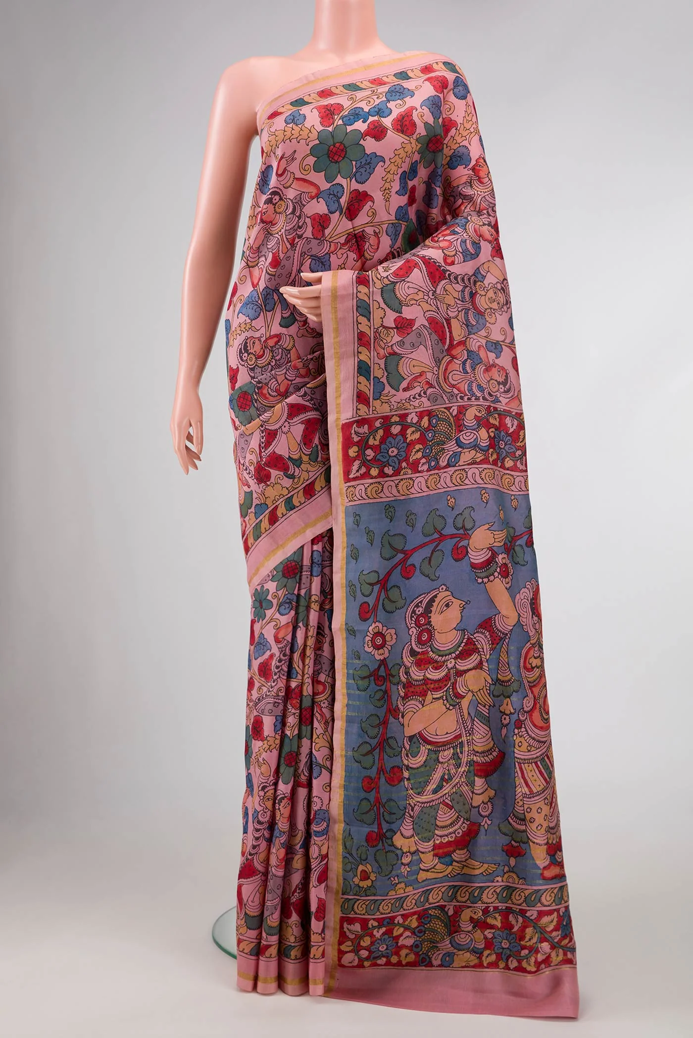 Pink Dual Tone Kanjivaram Silk Saree