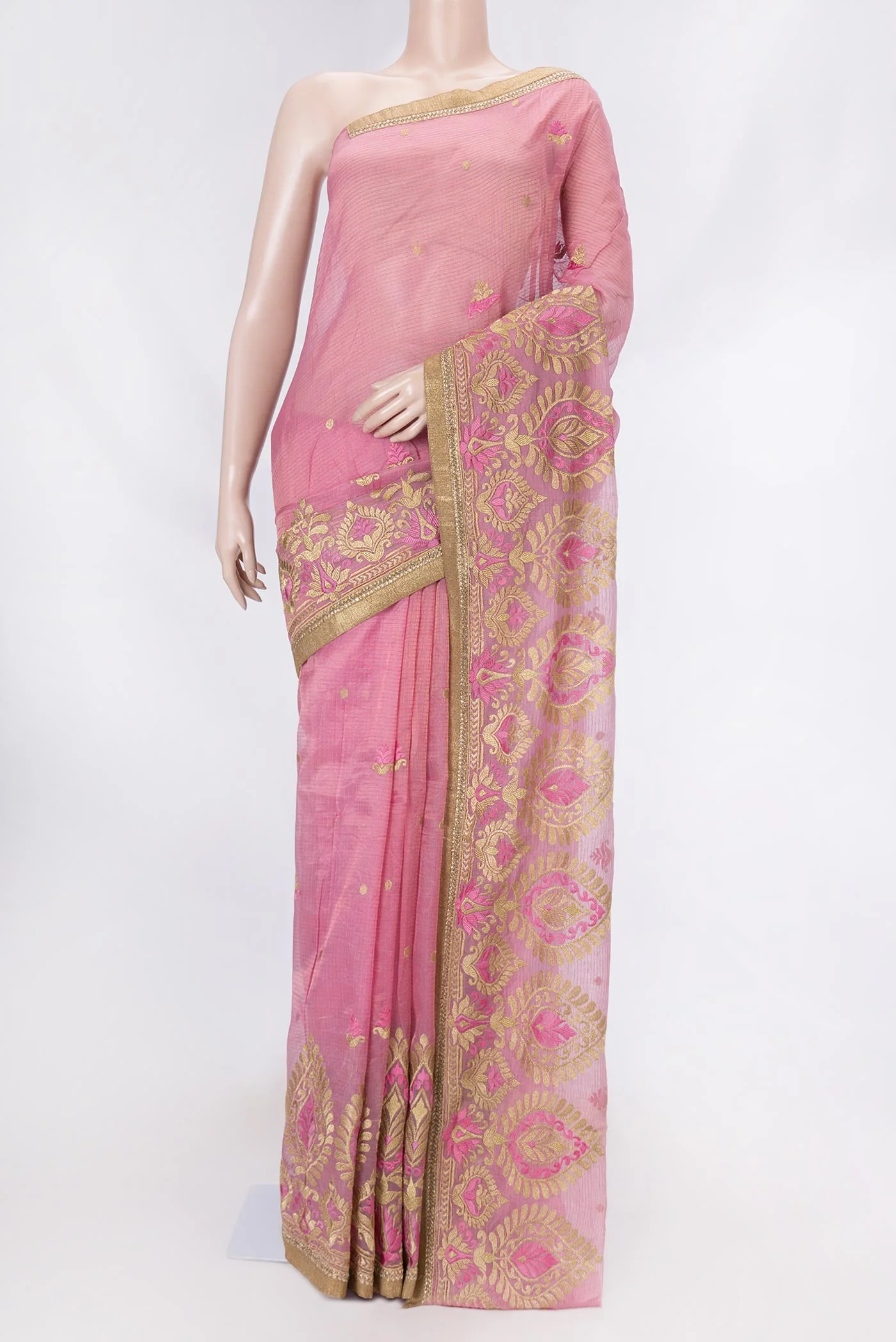Pink Dual Tone Kota Silk Saree