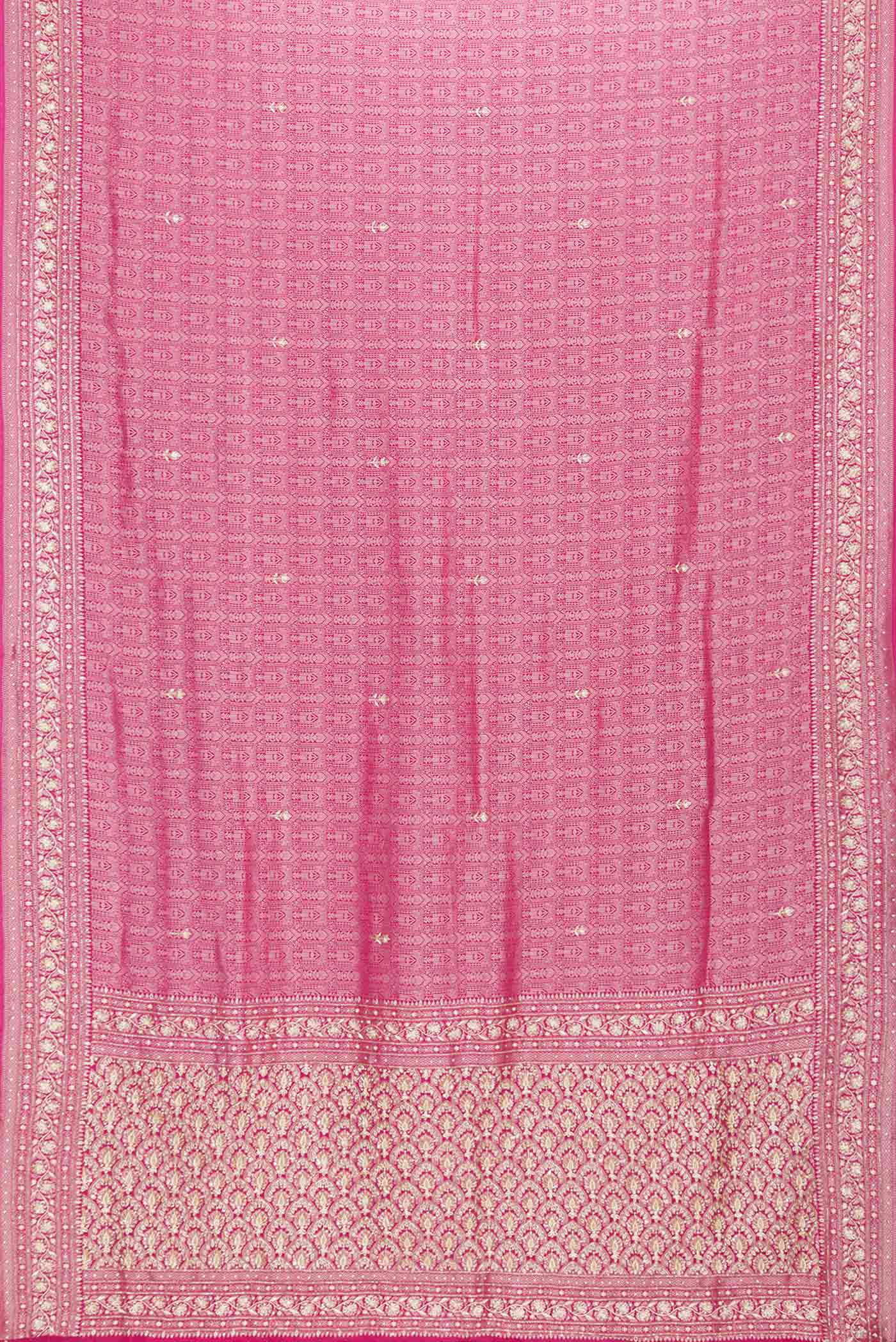 Pink Mysore Crepe Saree - Image 6
