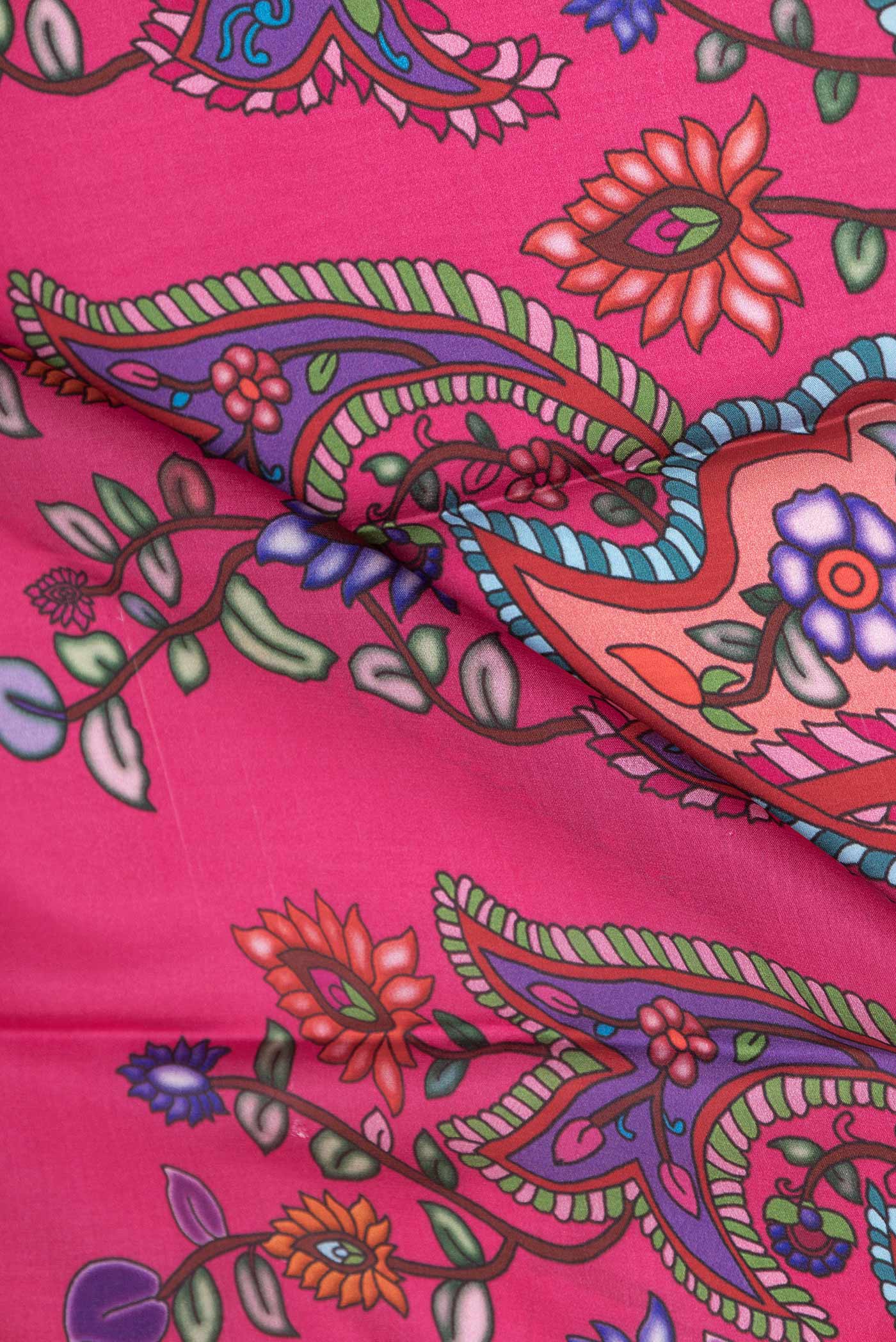 Pink Dual Tone Mysore Crepe Saree - Image 2