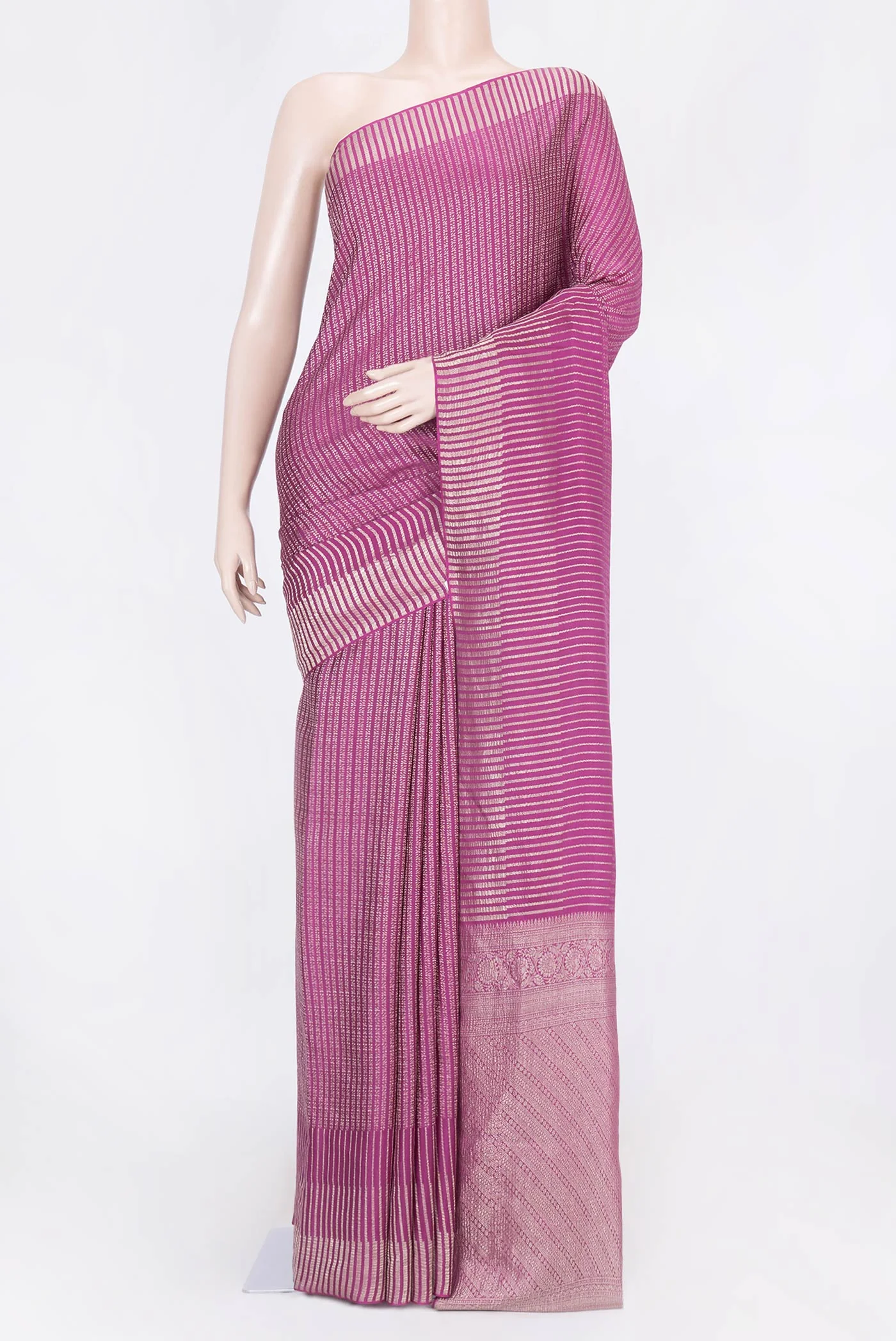 Magenta Mysore Crepe Saree