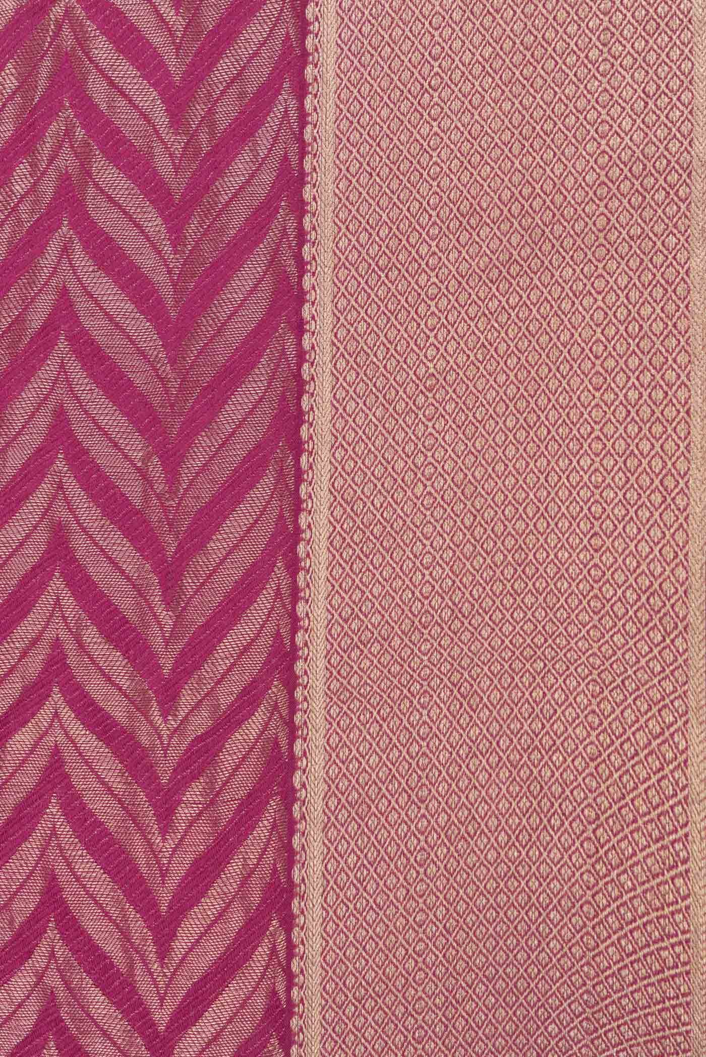 Light Magenta Mysore Crepe Saree - Image 3