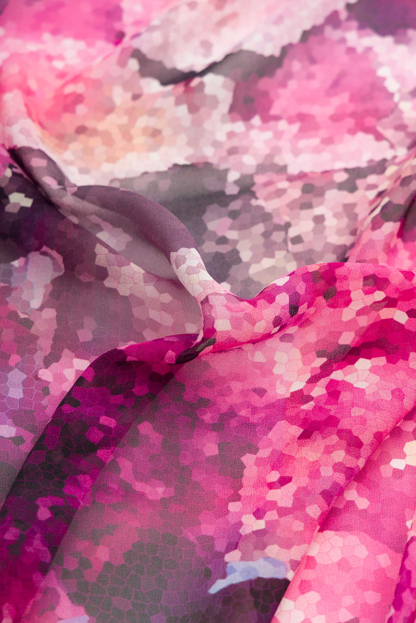Pink Dual Tone Mysore Georgette Saree - Image 2
