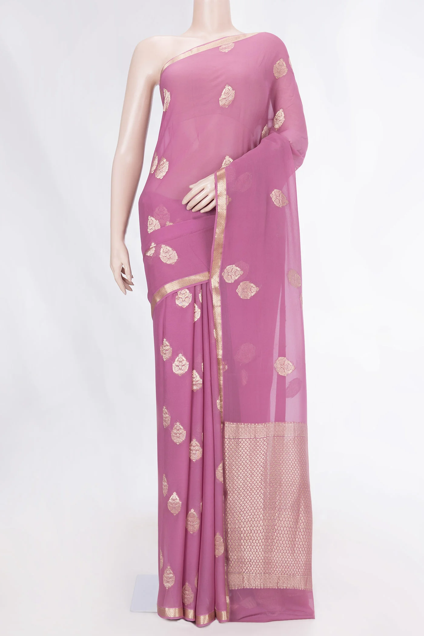 Pink Dual Tone Mysore Georgette Saree