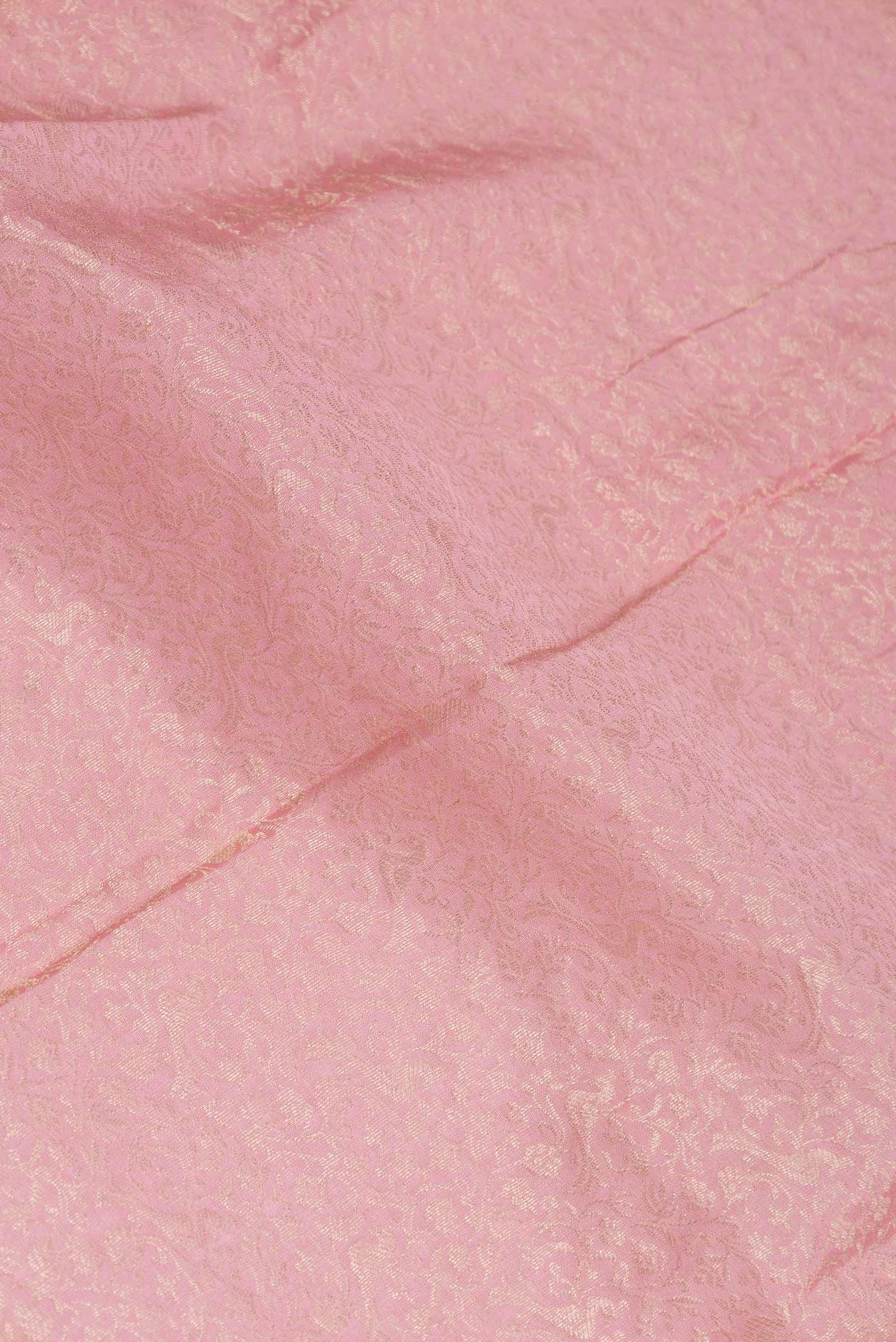 Rose pink Mysore Crepe Saree - Image 2