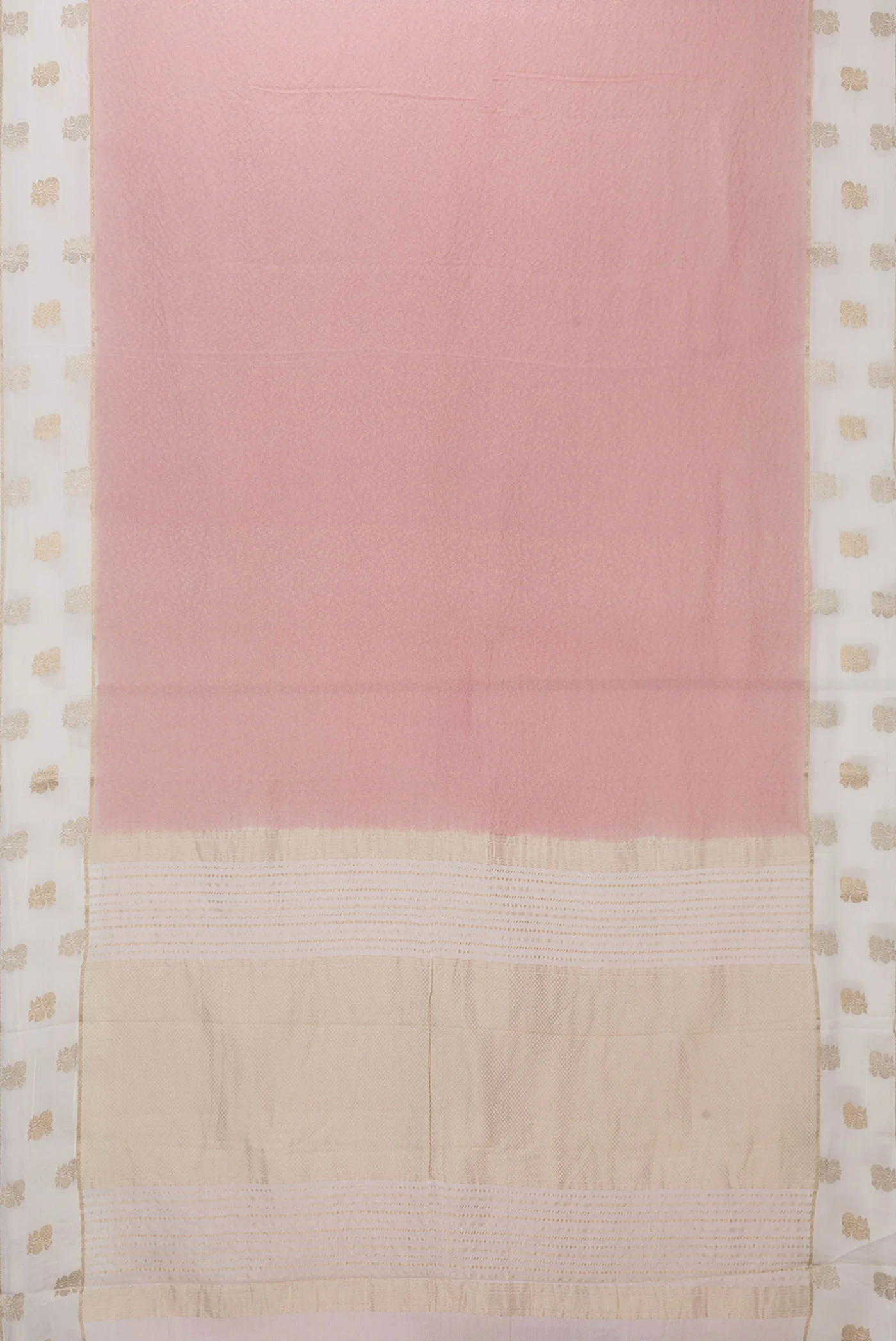 Rose pink Mysore Crepe Saree - Image 6