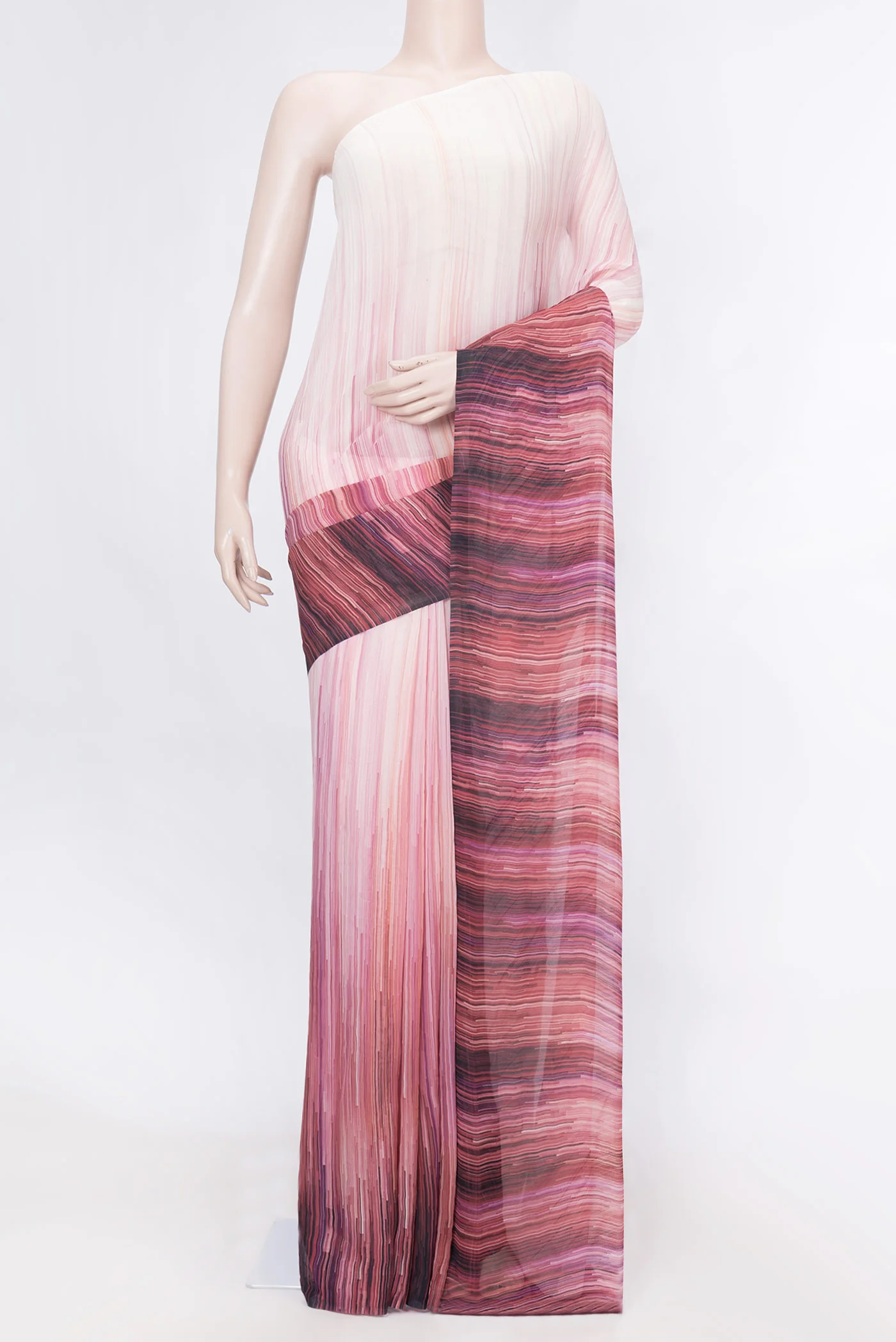Pink Dual Tone Mysore Georgette Saree