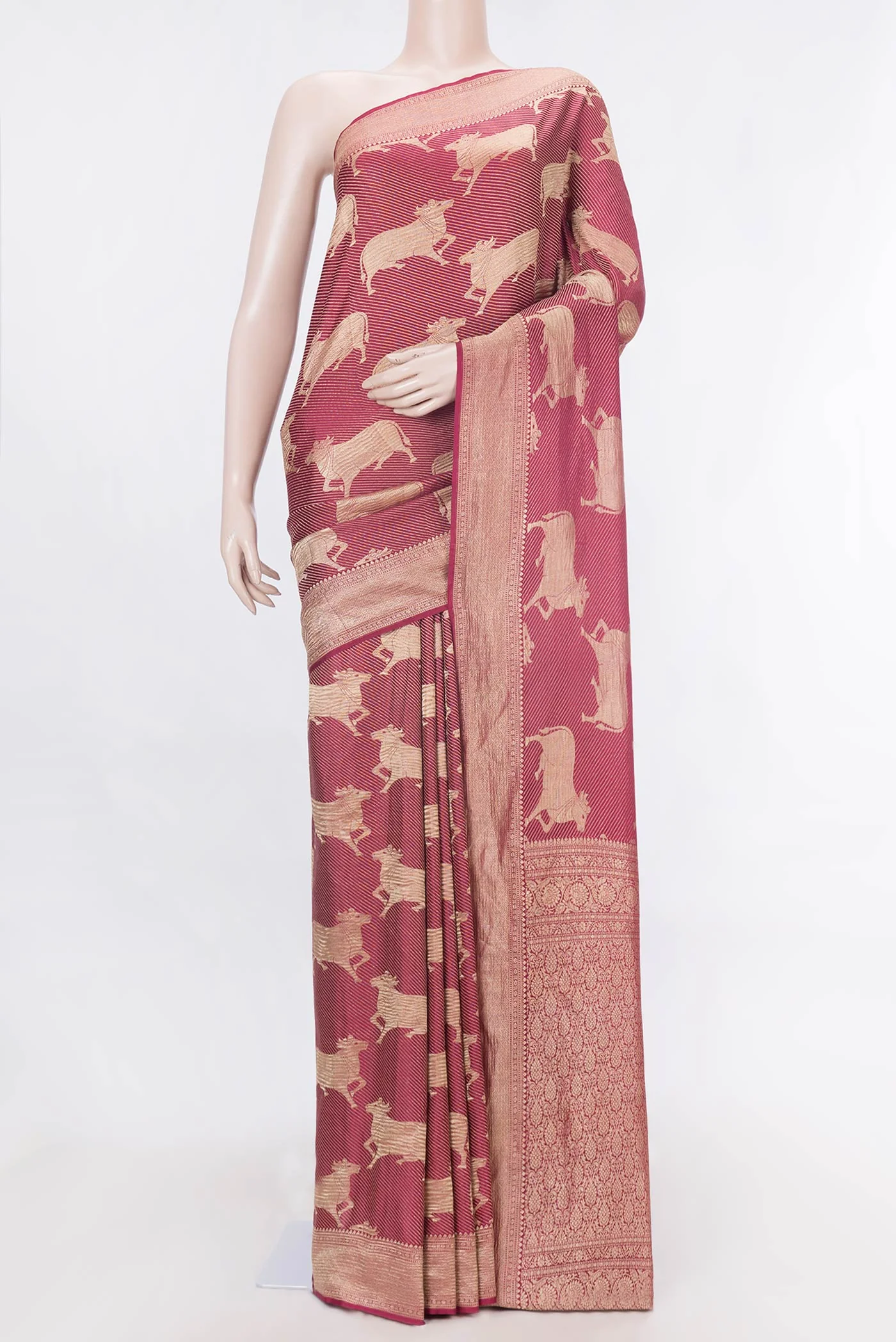 Pink Mysore Crepe Saree