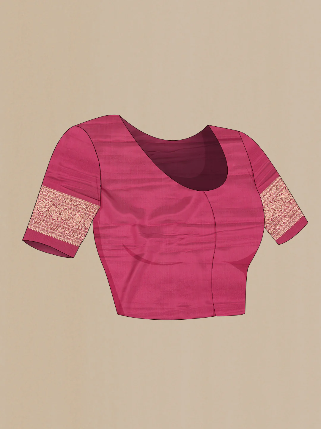 Pink Mysore Crepe Saree - Image 5