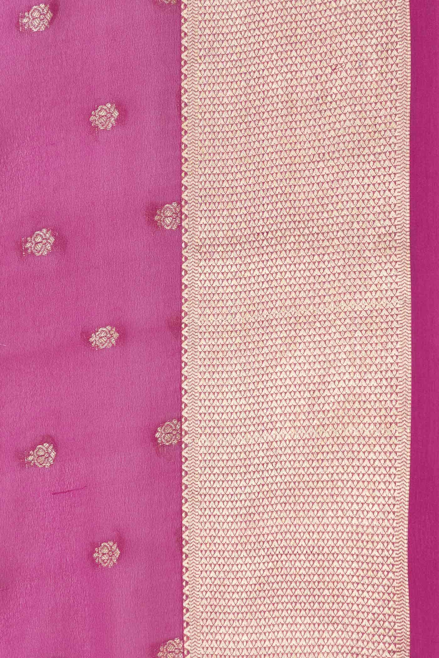 Pink Dual Tone Mysore Georgette Saree - Image 3