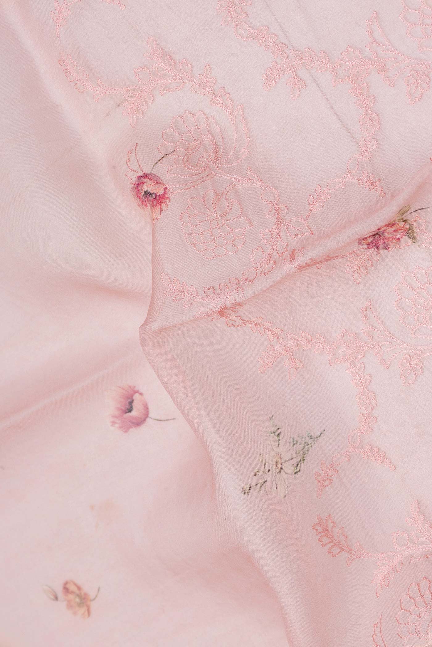 Pink Dual Tone Organza Silk Saree - Image 2