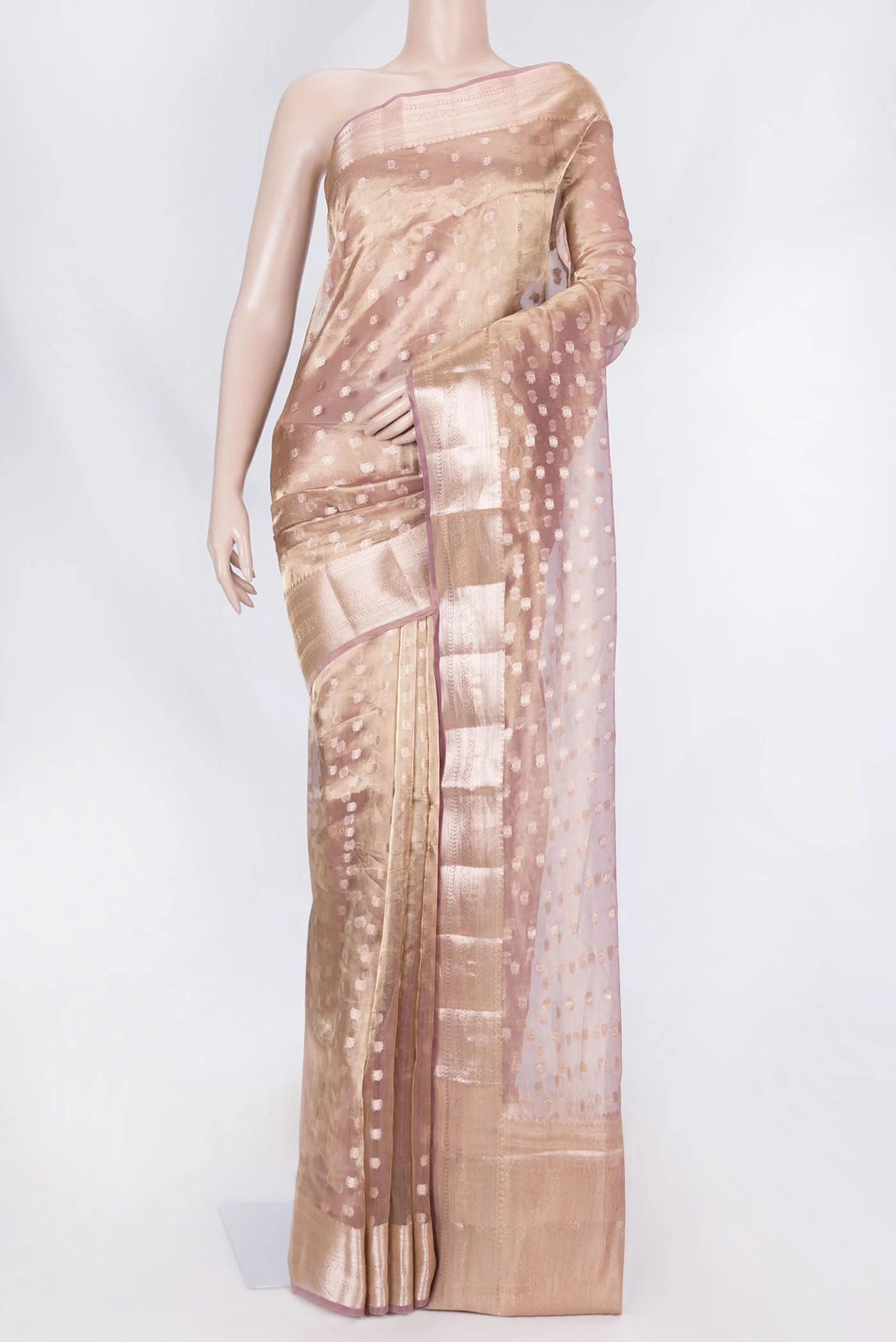 Pink Dual Tone Organza Silk Saree