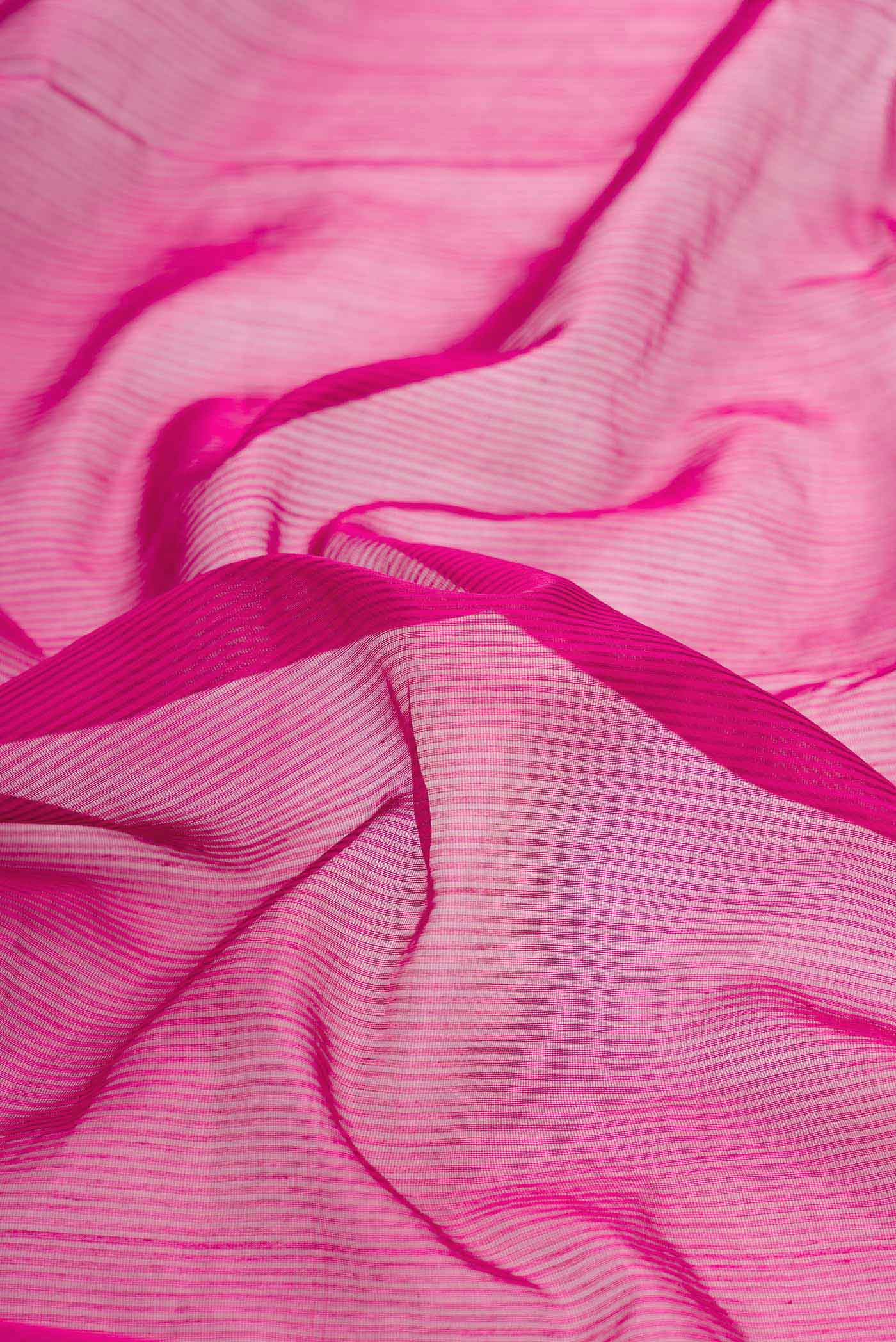 Pink Dual Tone Silk Cotton Saree - Image 2