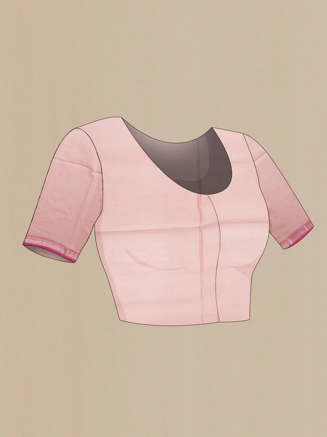 Pink Dual Tone Silk Cotton Saree - Image 4