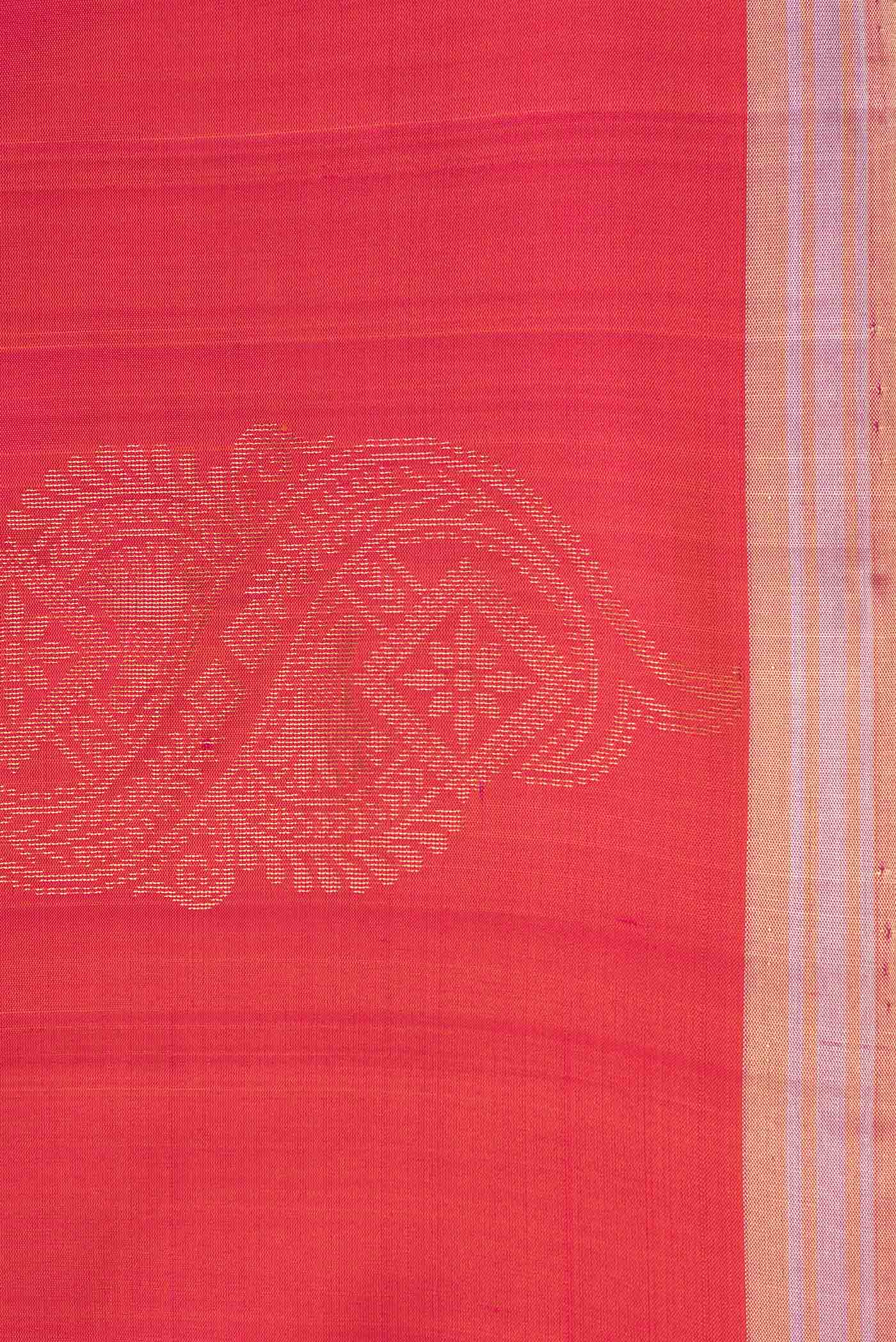 Pink with Orange Color Soft Silk Saree - Image 3