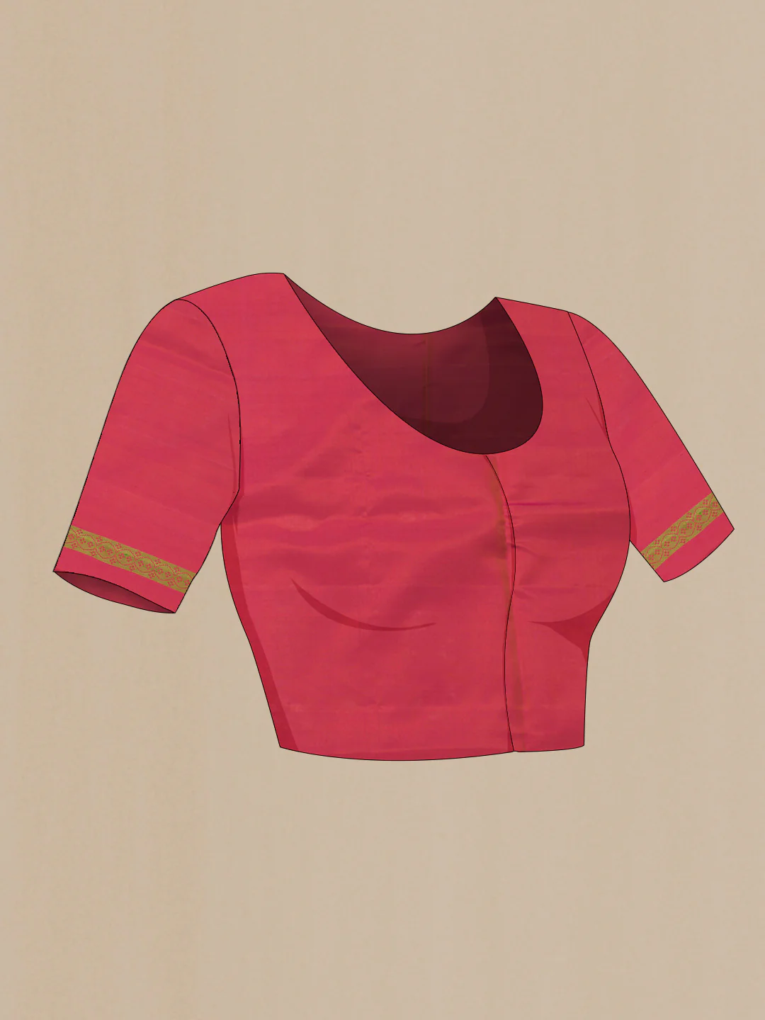 Pink Dual Tone Soft Silk Saree - Image 4