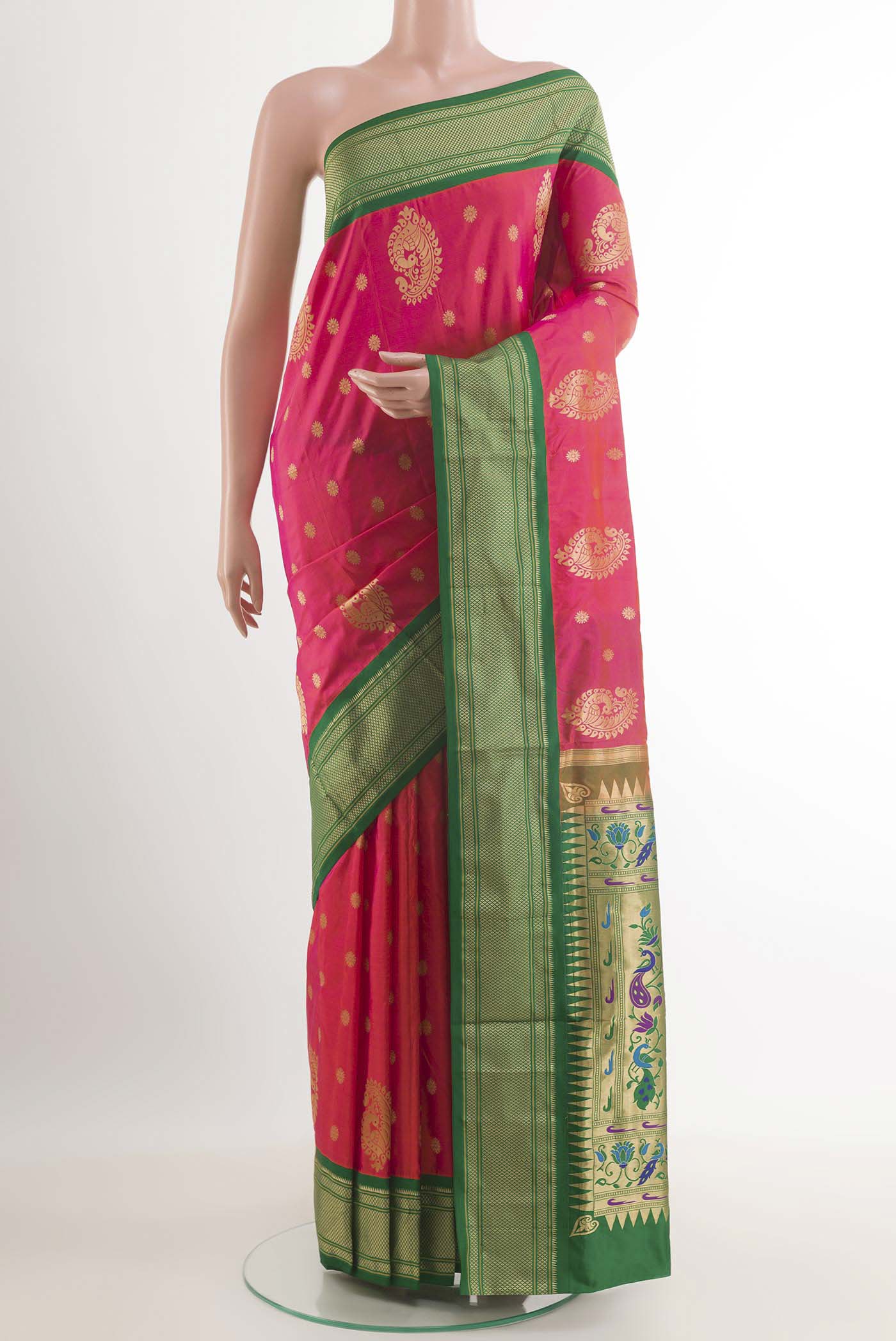 Pink Paithani Silk Saree