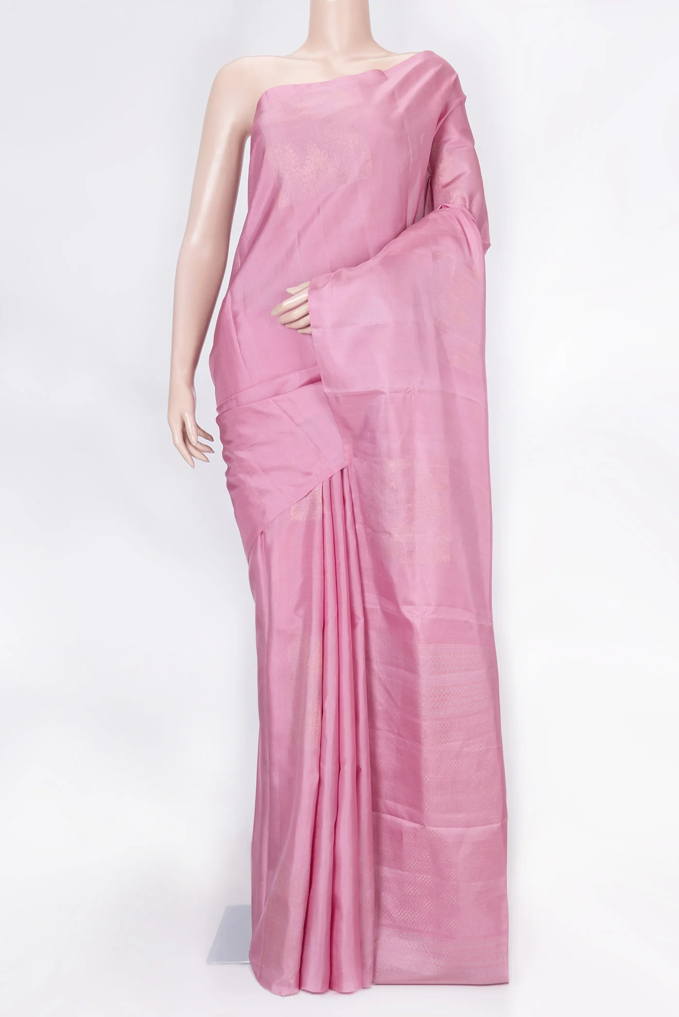 Pink Dual Tone Soft Silk Saree