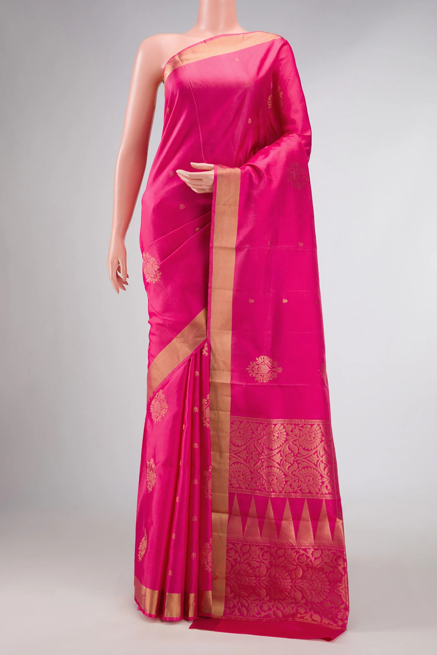 Pink Dual Tone Soft Silk Saree