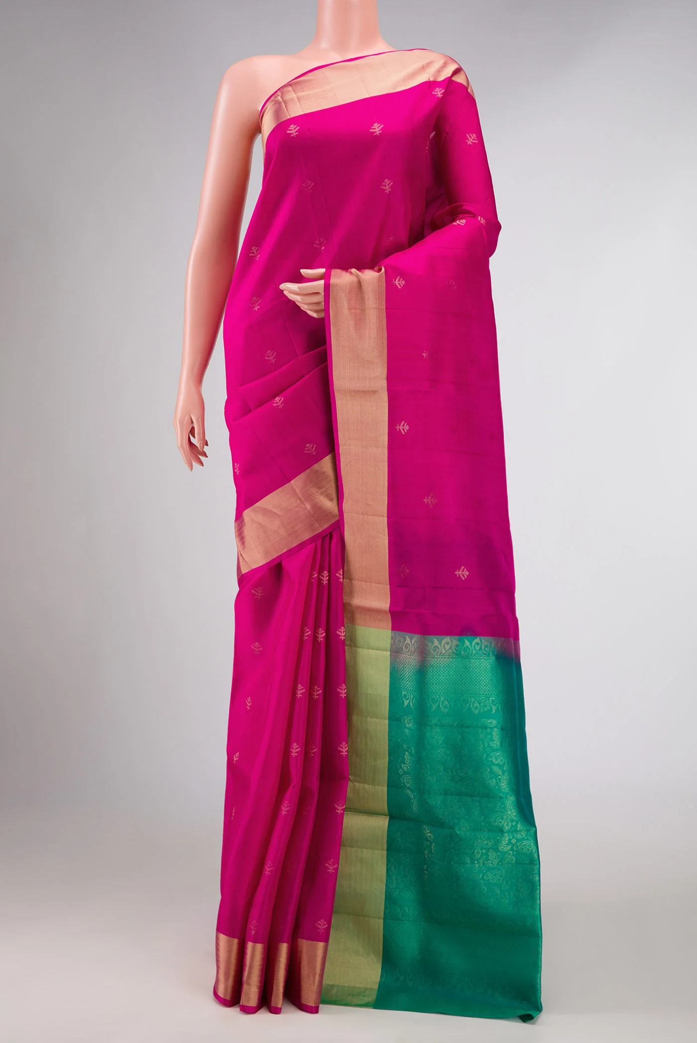 Pink Dual Tone Soft Silk Saree
