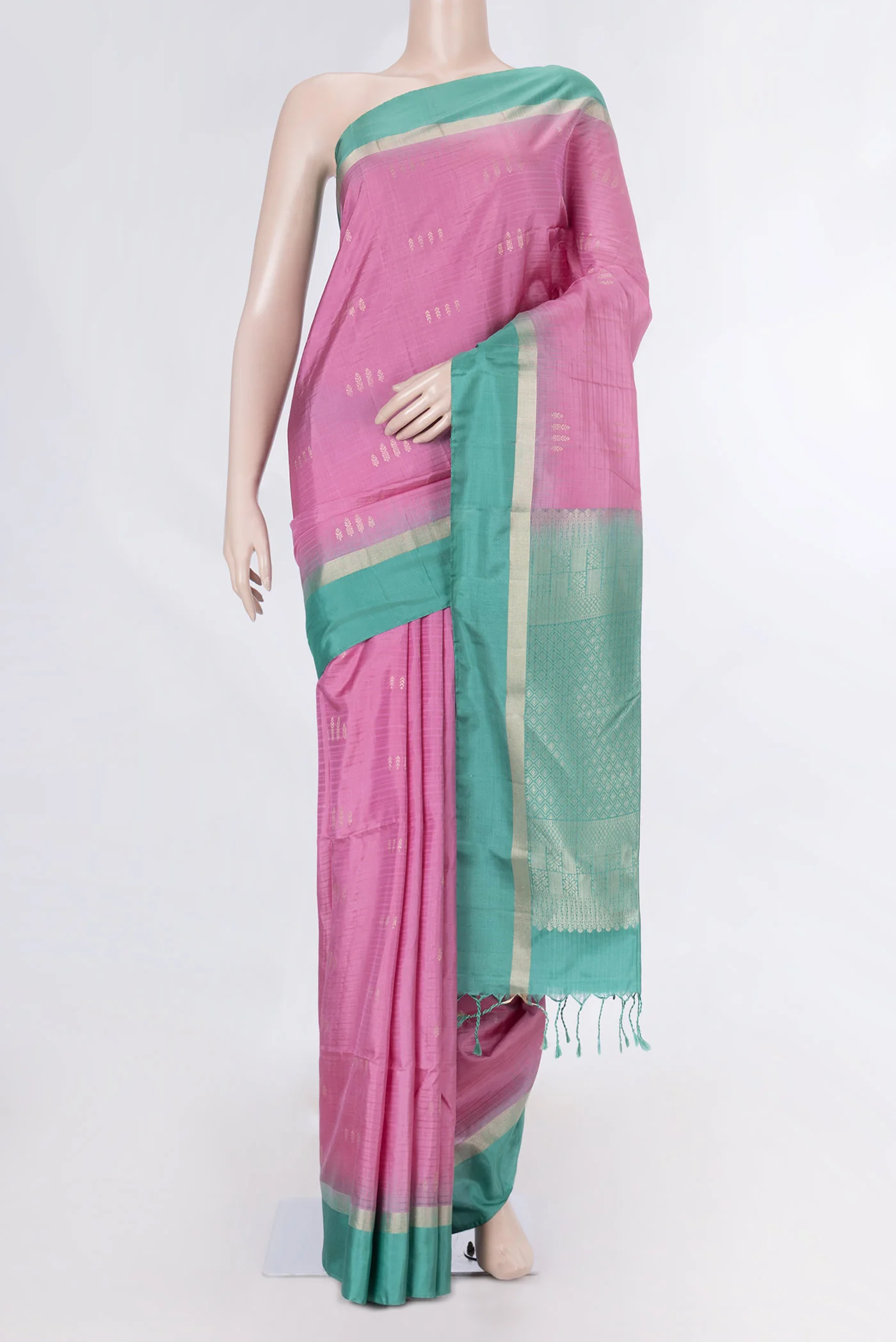 Pink Dual Tone Soft Silk Saree