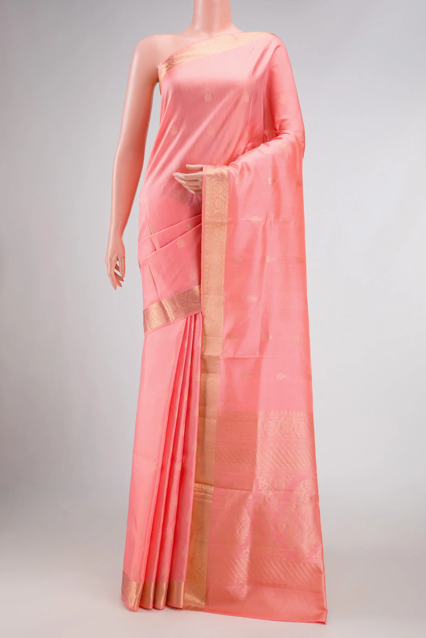 Pink Dual Tone Soft Silk Saree