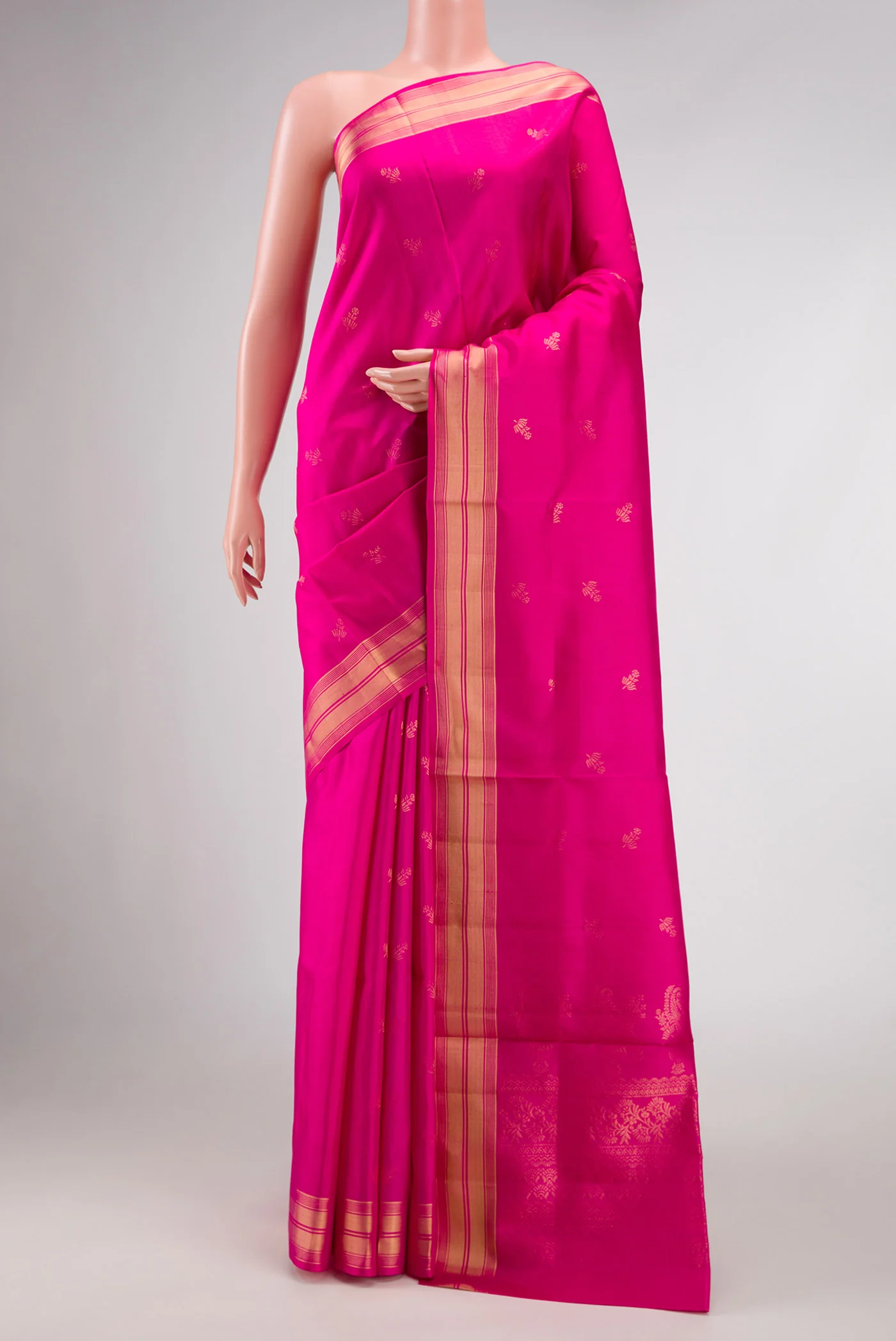 Pink Dual Tone Soft Silk Saree