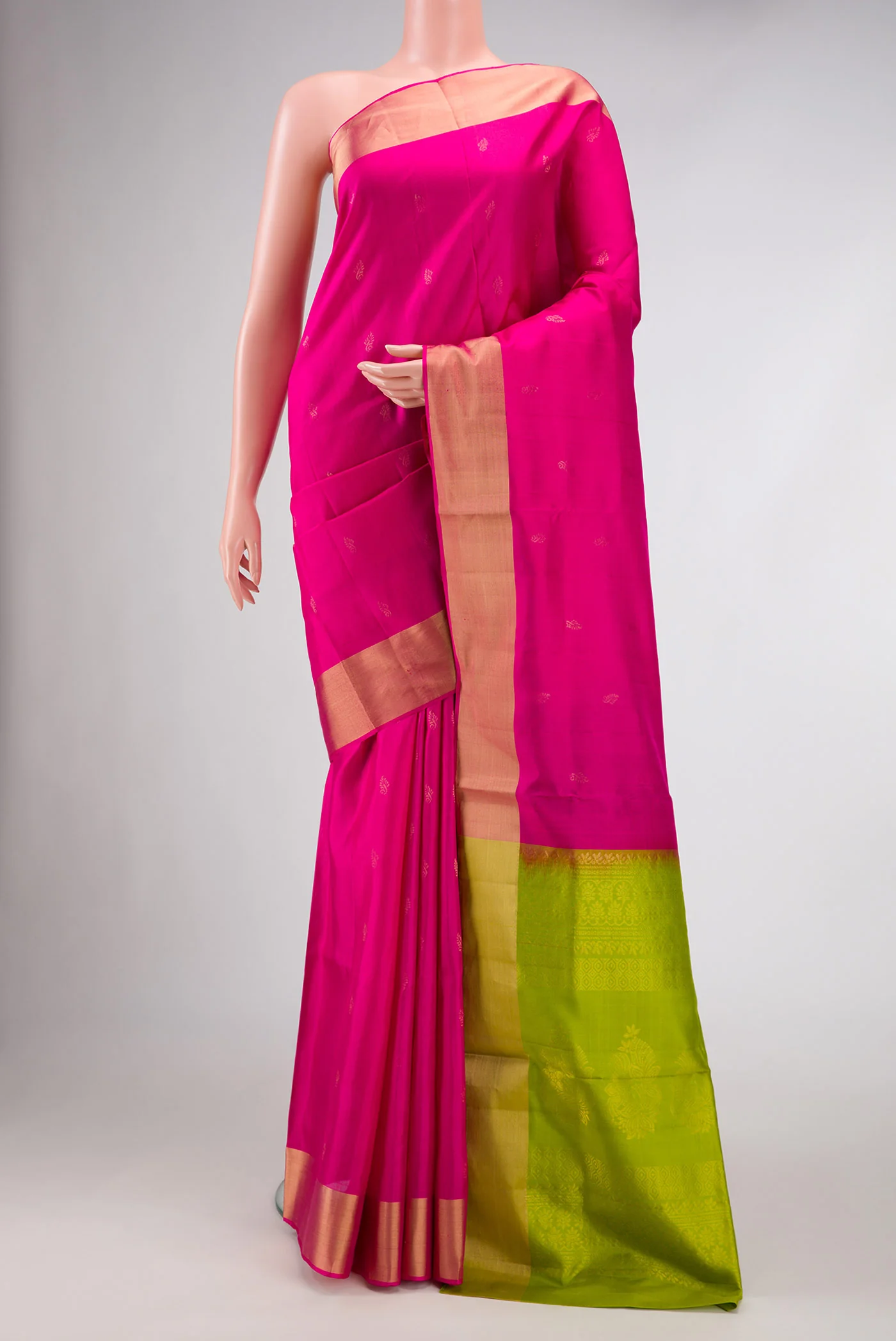 Pink Dual Tone Soft Silk Saree
